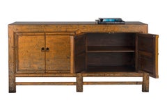 Mustard Lacquered Four Door Server in Original Paint Patina