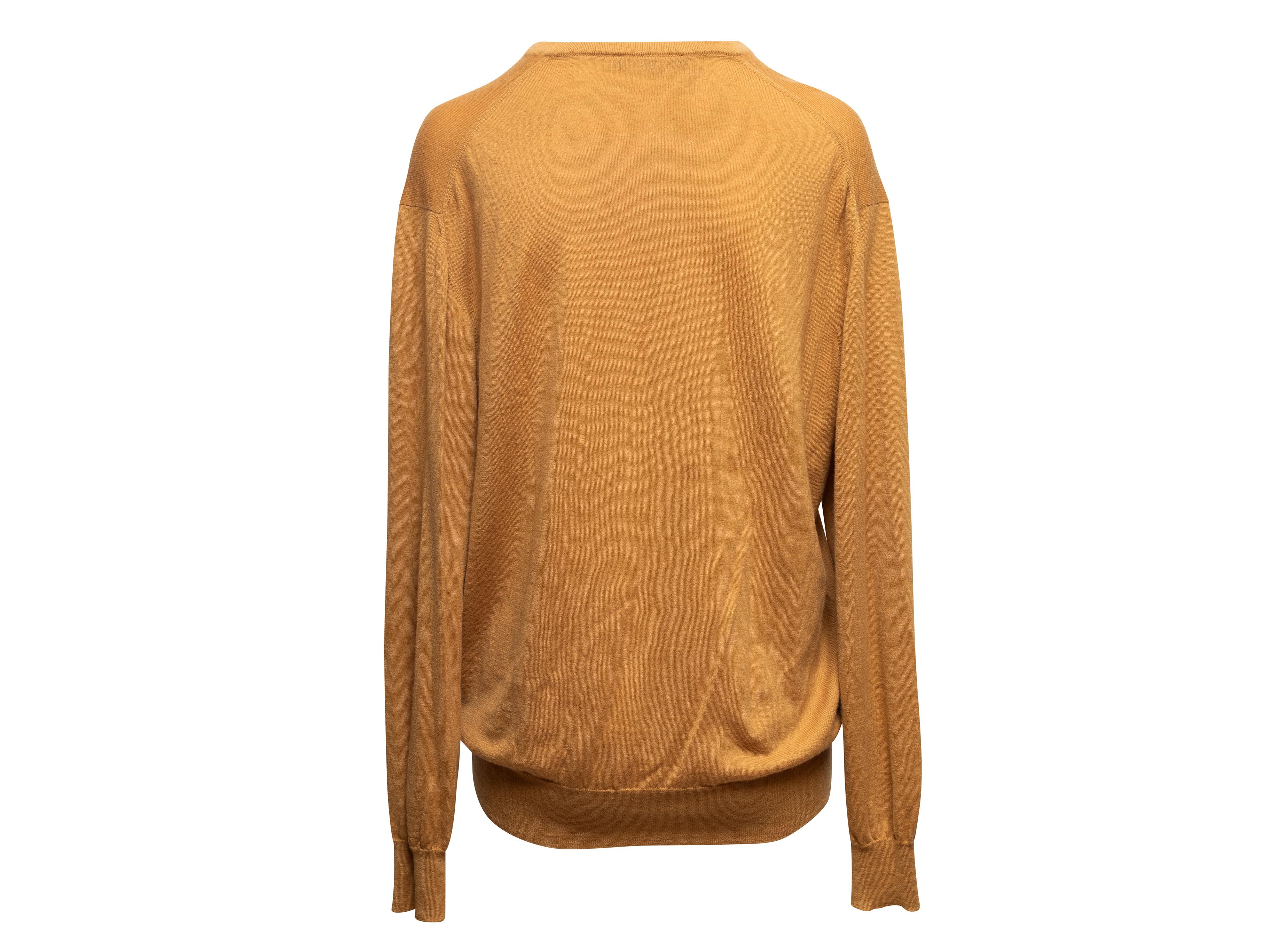 Jersey de cachemira Loro Piana mostaza con cuello en V Talla IT 54 Marrón en venta