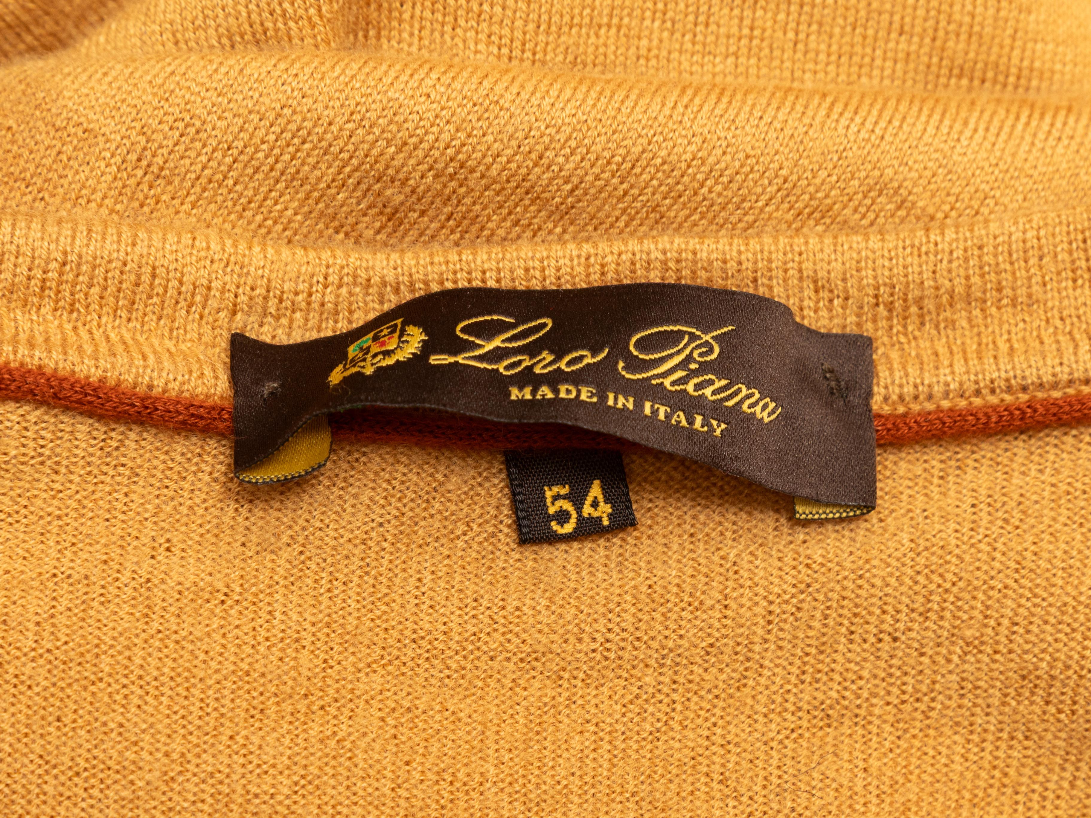 De las mujeres Jersey de cachemira Loro Piana mostaza con cuello en V Talla IT 54 en venta