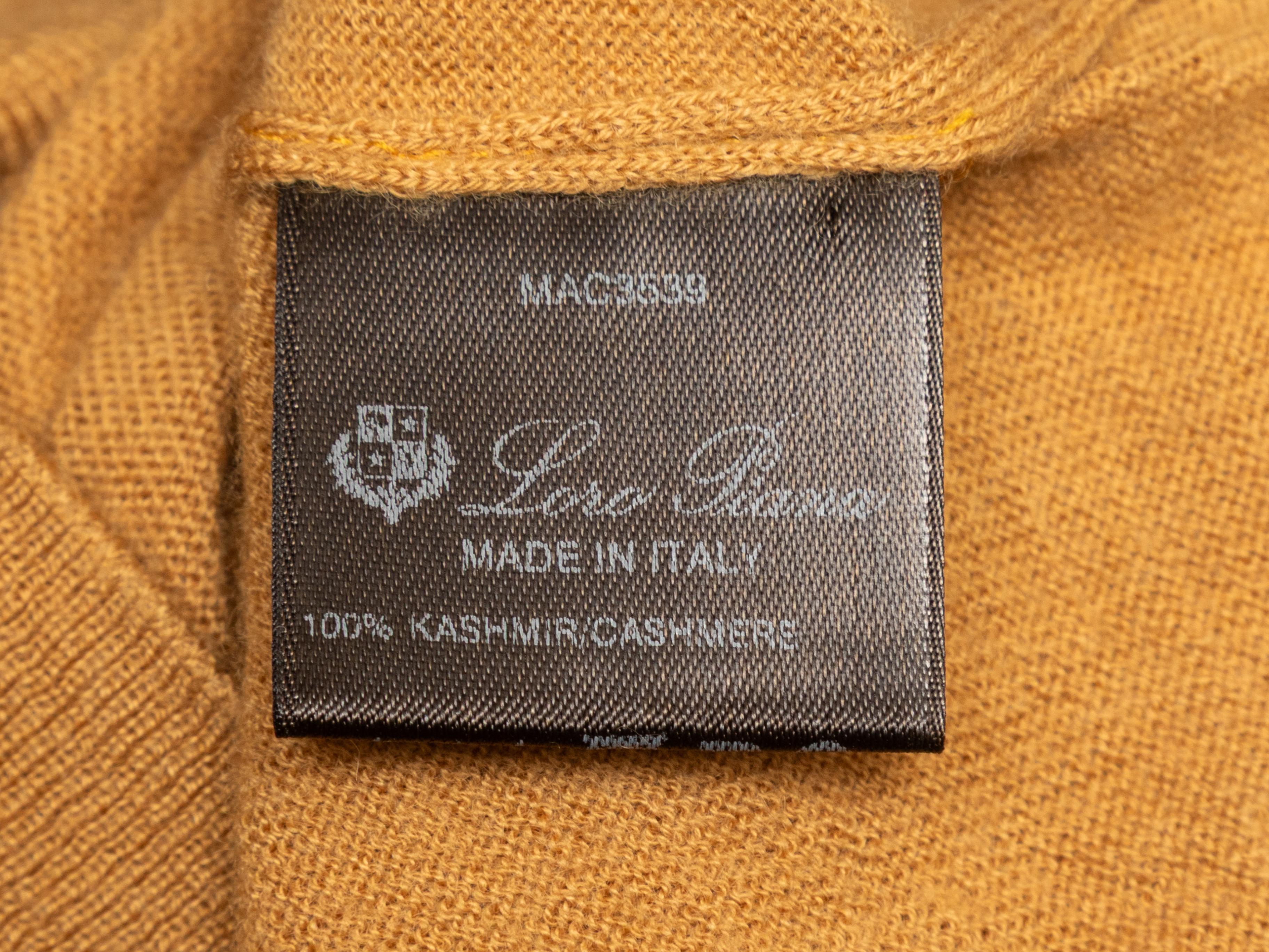 Jersey de cachemira Loro Piana mostaza con cuello en V Talla IT 54 en venta 1