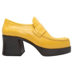 Mustard Marni Leather Platform Loafers Size 39