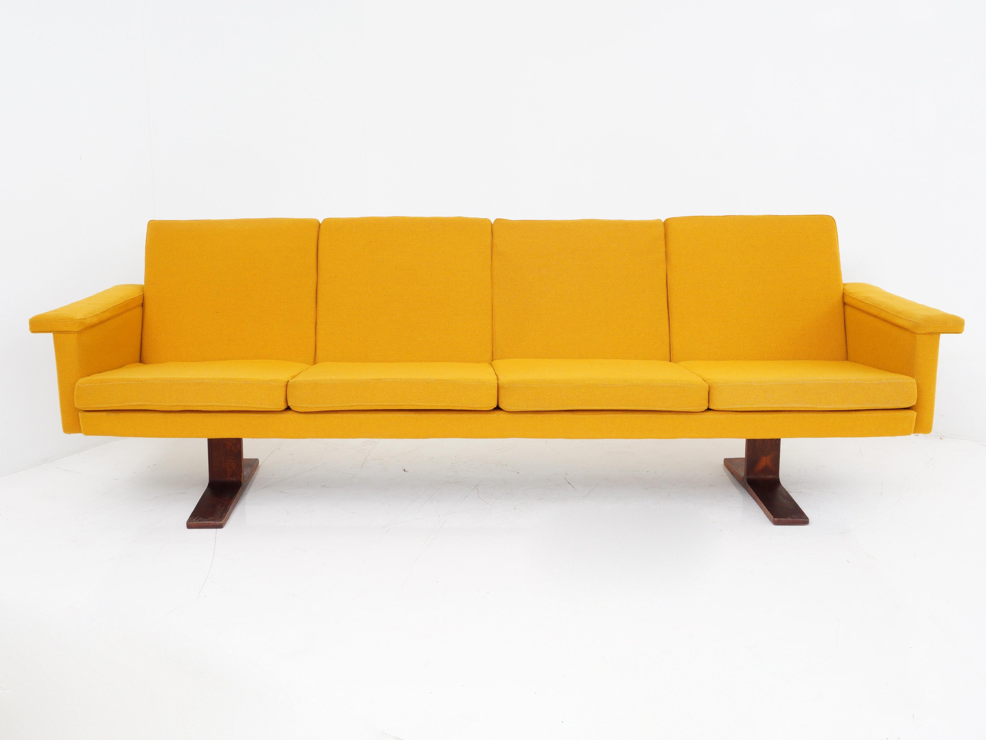 Spice up your space with a dash of mustard-yellow magic. This Mid-Century Modern sofa is like a funky dance party waiting to happen. Get ready to groove and lounge in style!

- 27