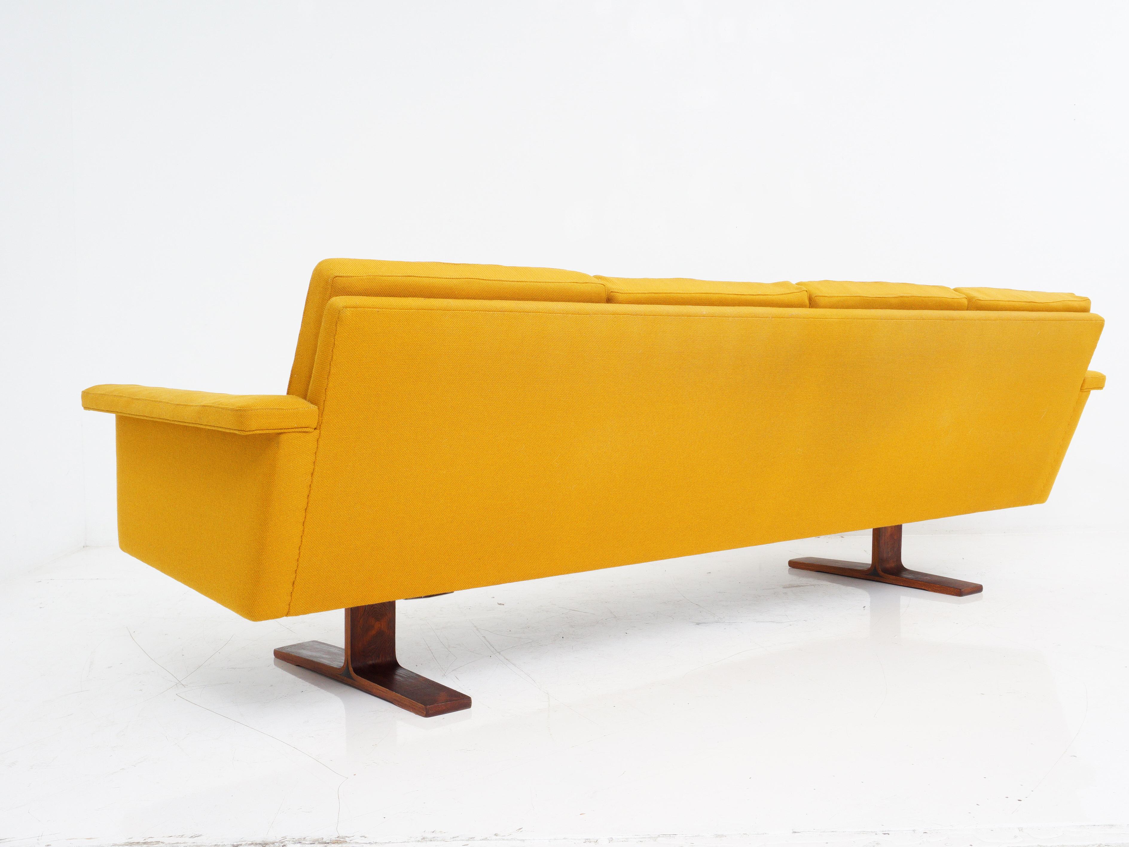 Unknown Mustard Mid-Century Modern Sofa, 1960s