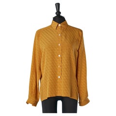 Vintage Mustard silk jacquard shirt G.Gucci Circa 1970's 