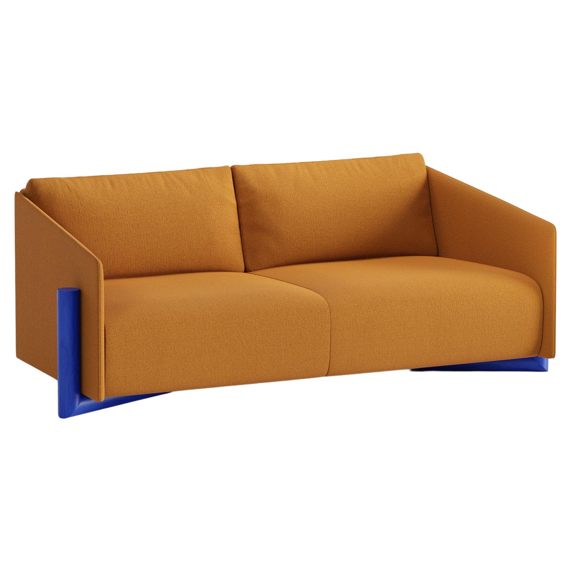 Mustard Timber 3 Seater Sofa by Kann Design For Sale