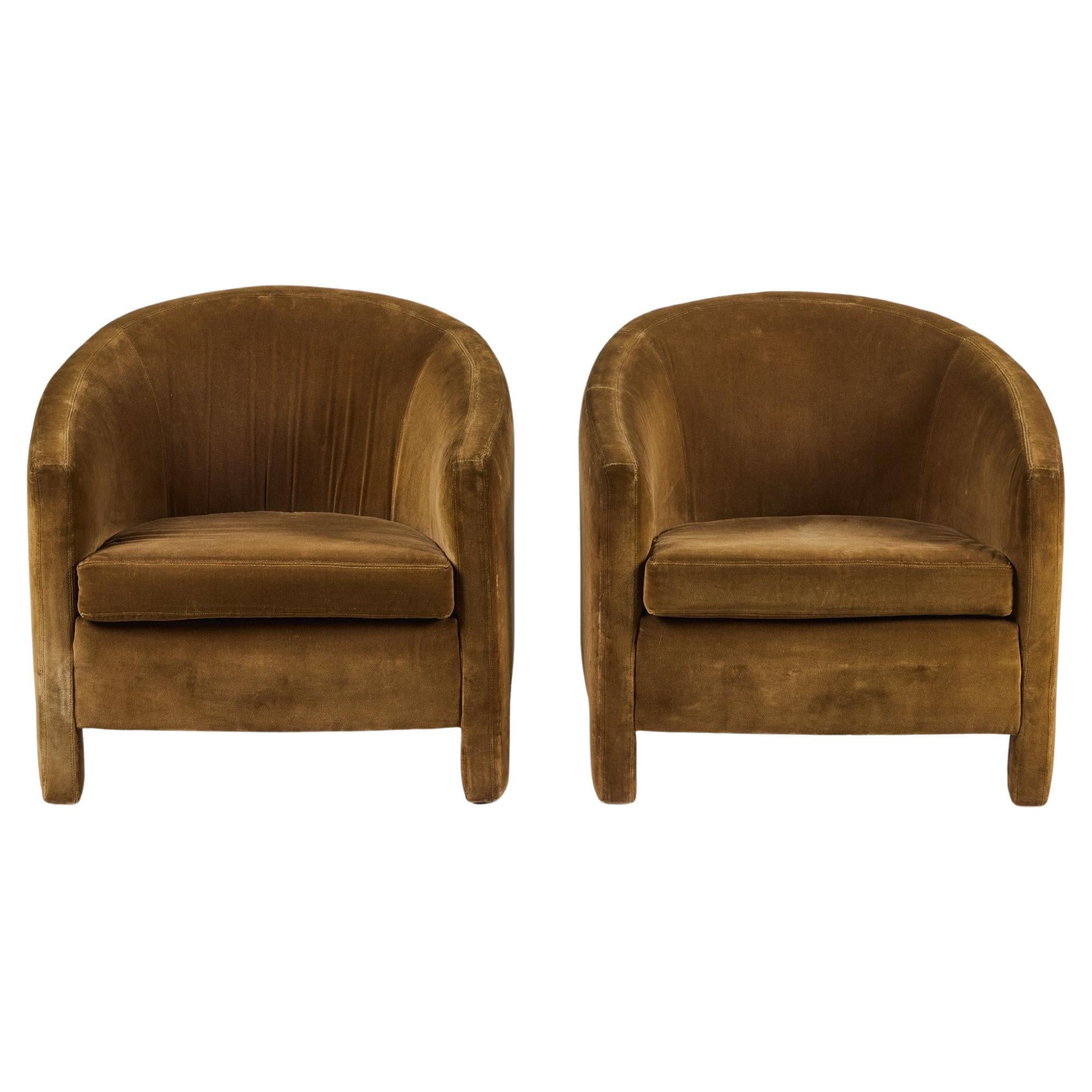 Mustard Velvet Club Chairs