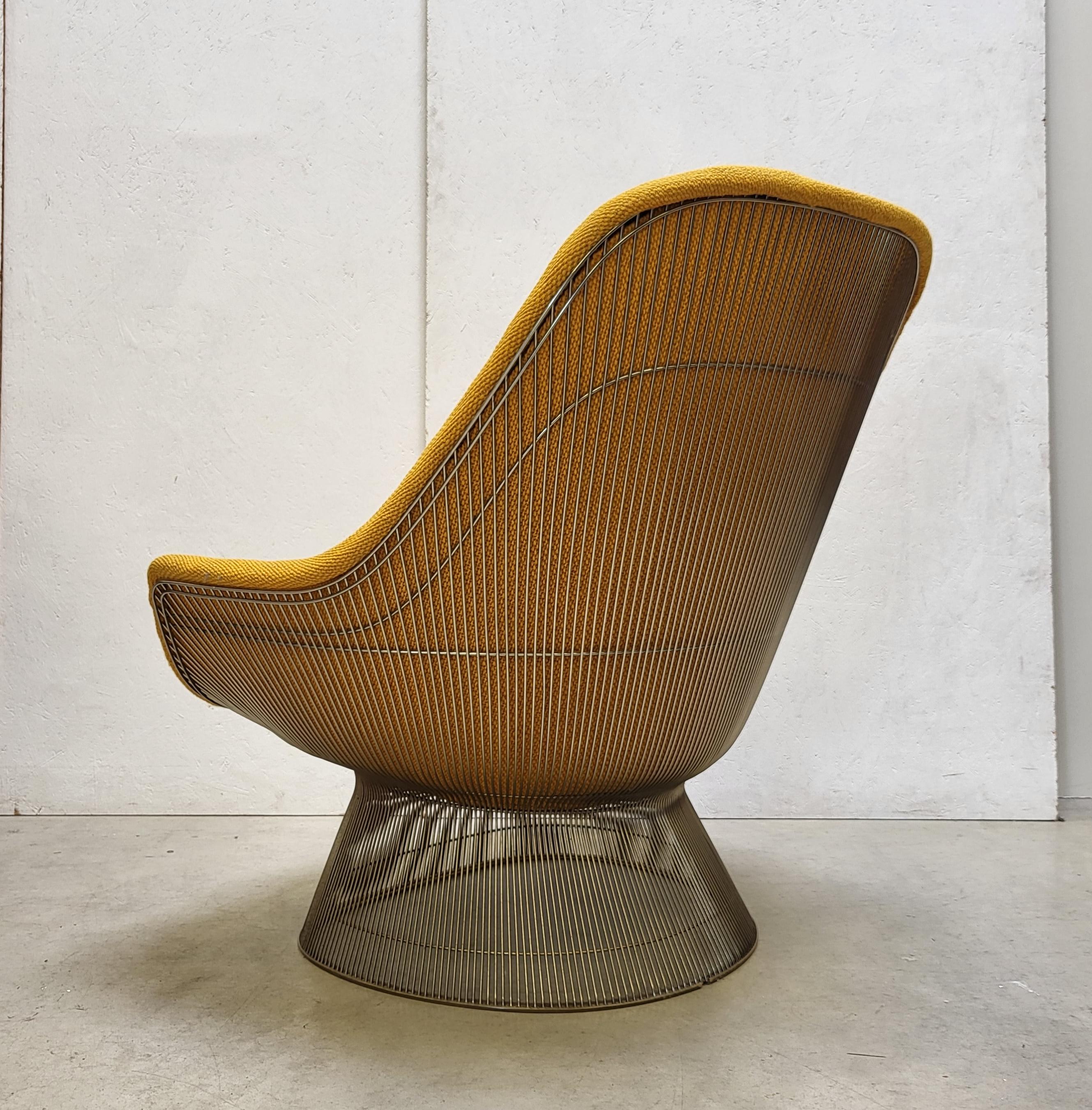 20th Century Mustard Warren Platner Easy Lounge Chair for Knoll, 1980s