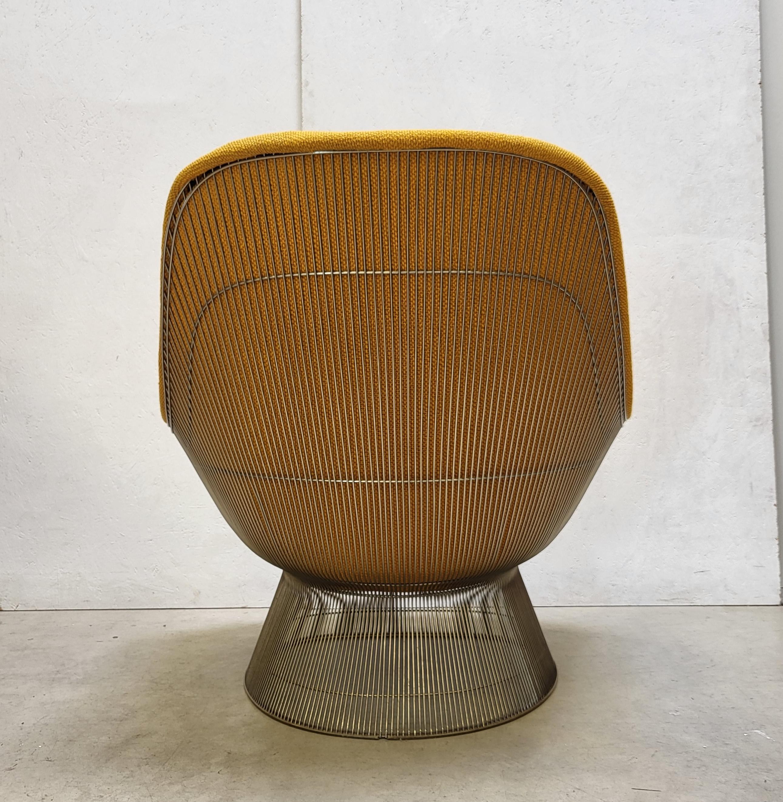 Aluminum Mustard Warren Platner Easy Lounge Chair for Knoll, 1980s