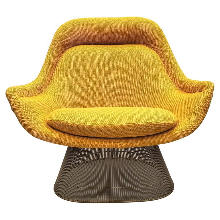 Mustard Warren Platner Easy Lounge Chair for Knoll, 1980s For Sale at