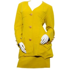 Mustard yellow Christian Lacroix  work suit in freeze wool size 42