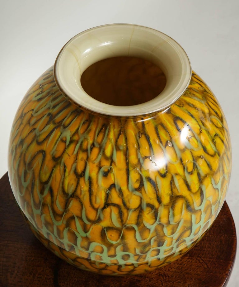 Mustard Yellow Globe Vase For Sale at 1stDibs