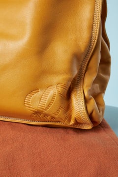 Mustard yellow leather drawstrings bag Loewe Numbered