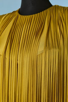Mustard yellow mini dress with fringes ALEXANDRE VAUTHIER