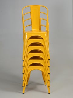 Mustard Yellow Original French Tolix Stacking Chairs - Set of (6)