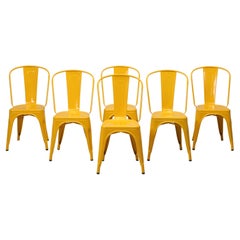 Mustard Yellow Original French Tolix Stacking Chairs - Set of (6)