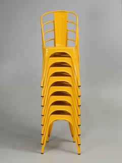 Mustard Yellow Original French Tolix Stacking Chairs - Set of (8)