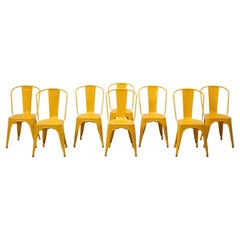Mustard Yellow Original French Tolix Stacking Chairs - Set of (8)