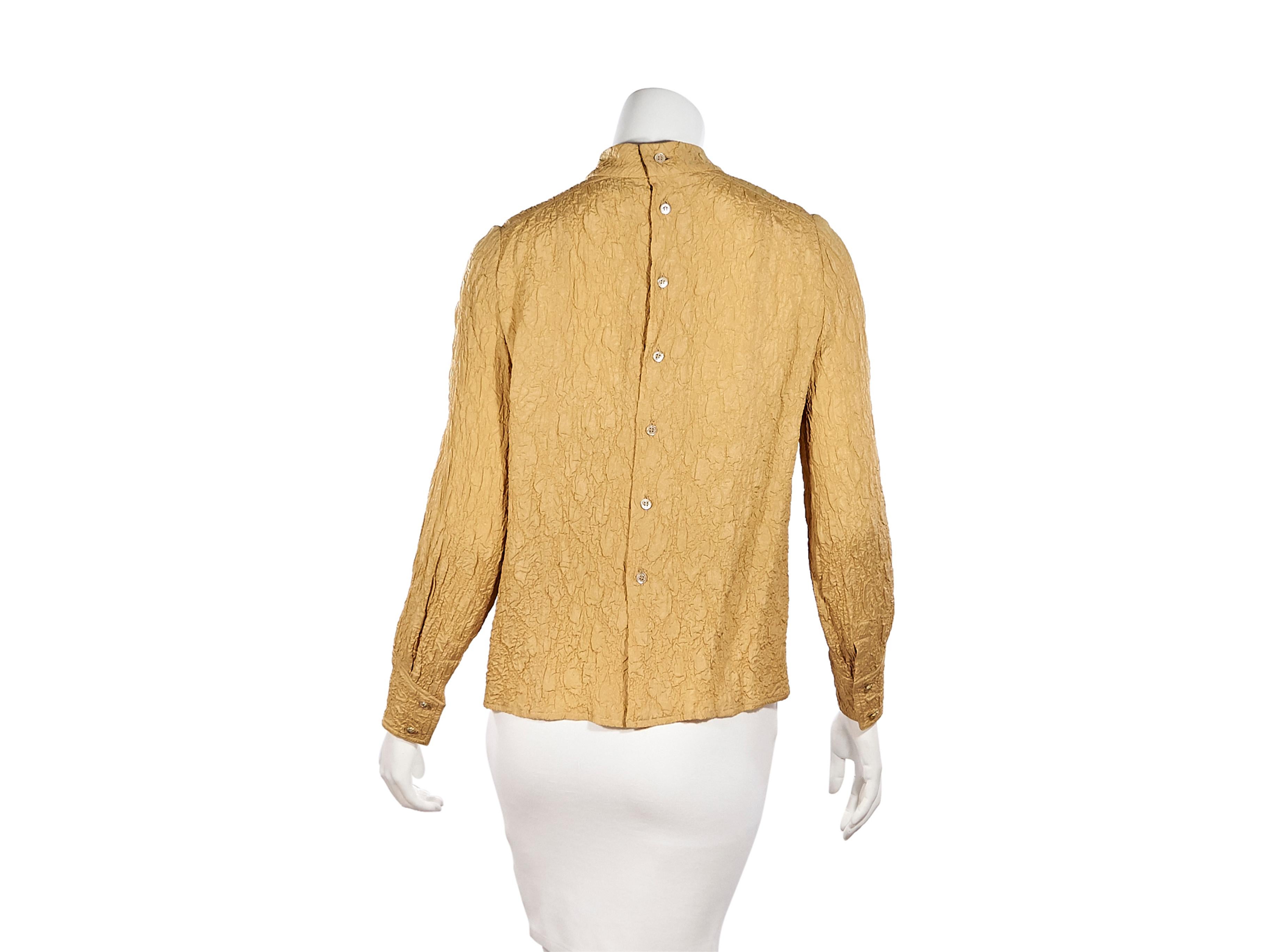 mustard silk blouse