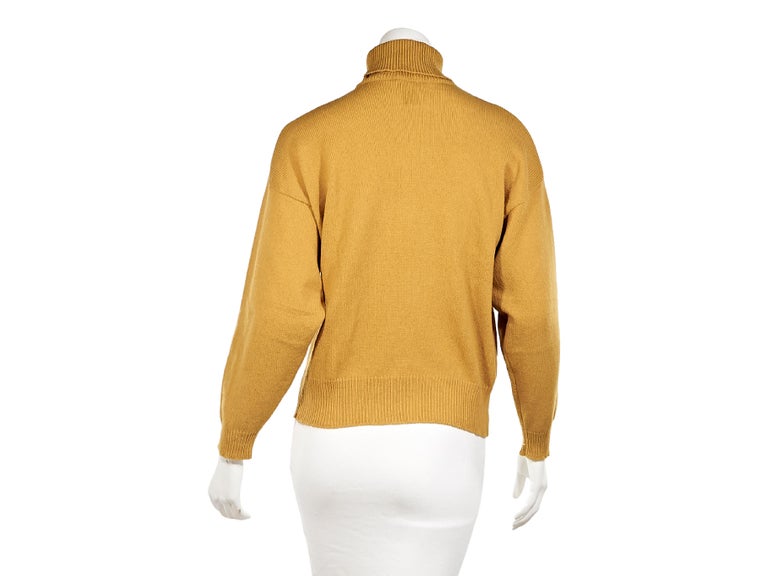Mustard Yellow Vintage Hermes Turtleneck Sweater For Sale at 1stDibs
