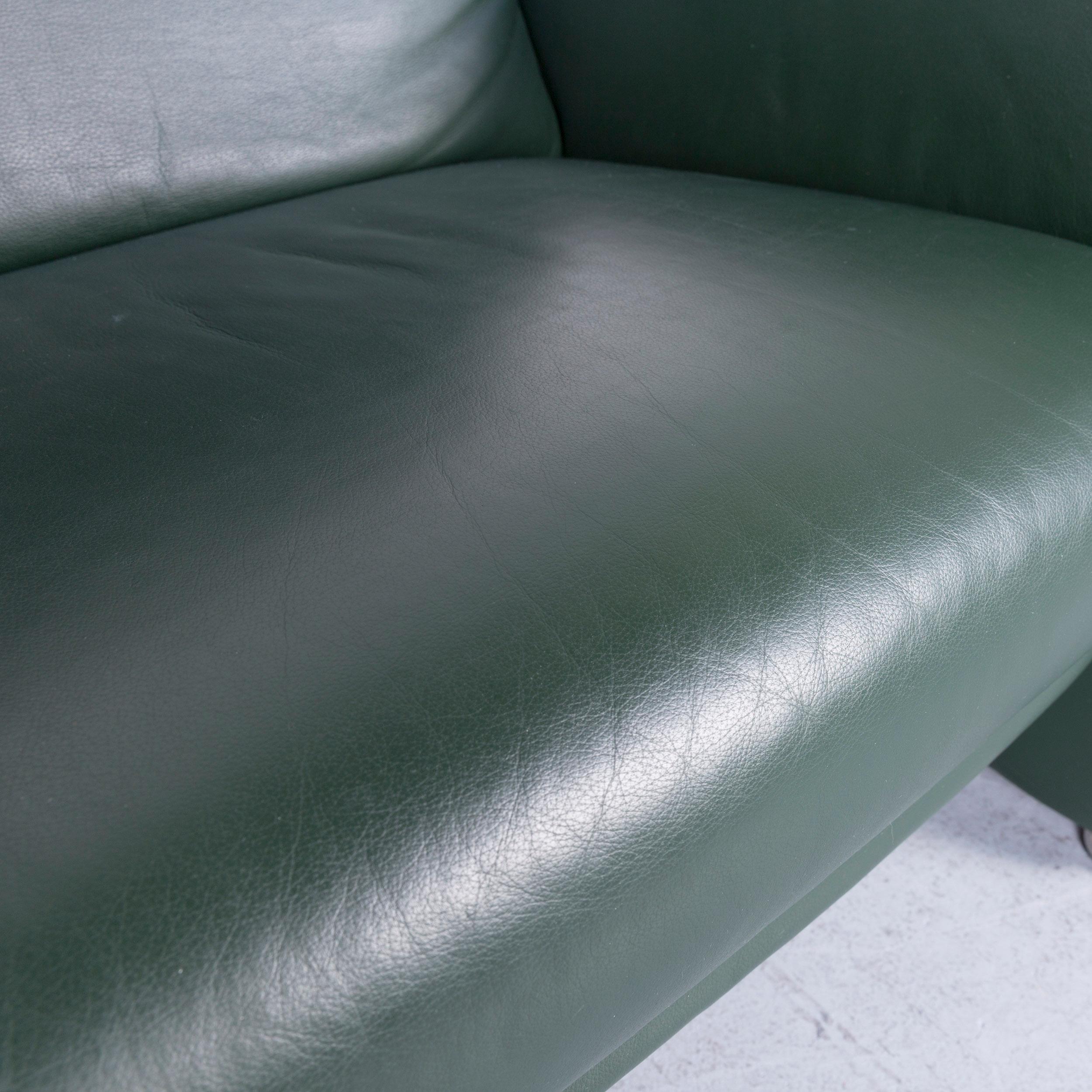 Musterring Designer Leather Armchair Green One-Seat Chair In Good Condition In Cologne, DE