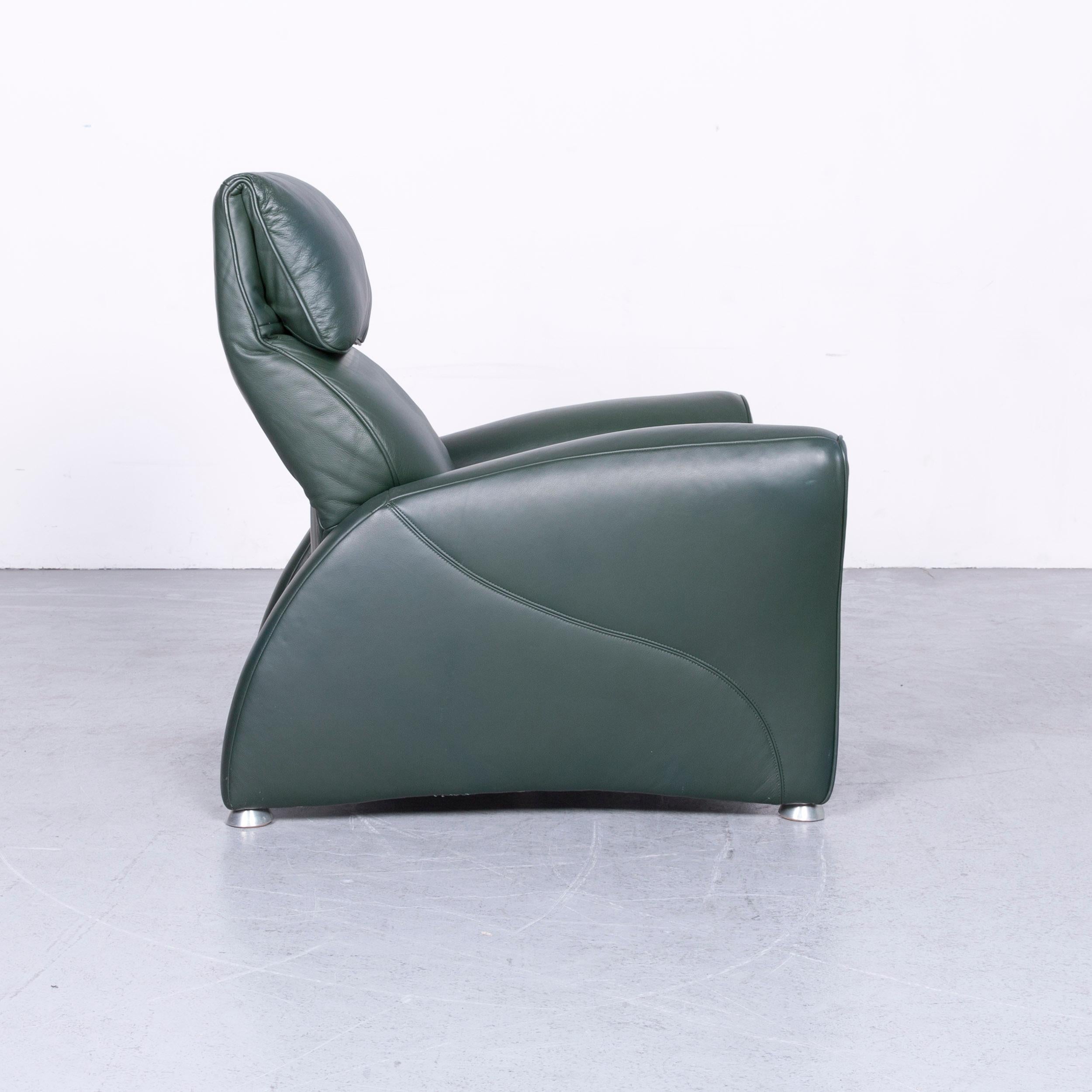 Musterring Designer Leather Armchair Green One-Seat Chair 1