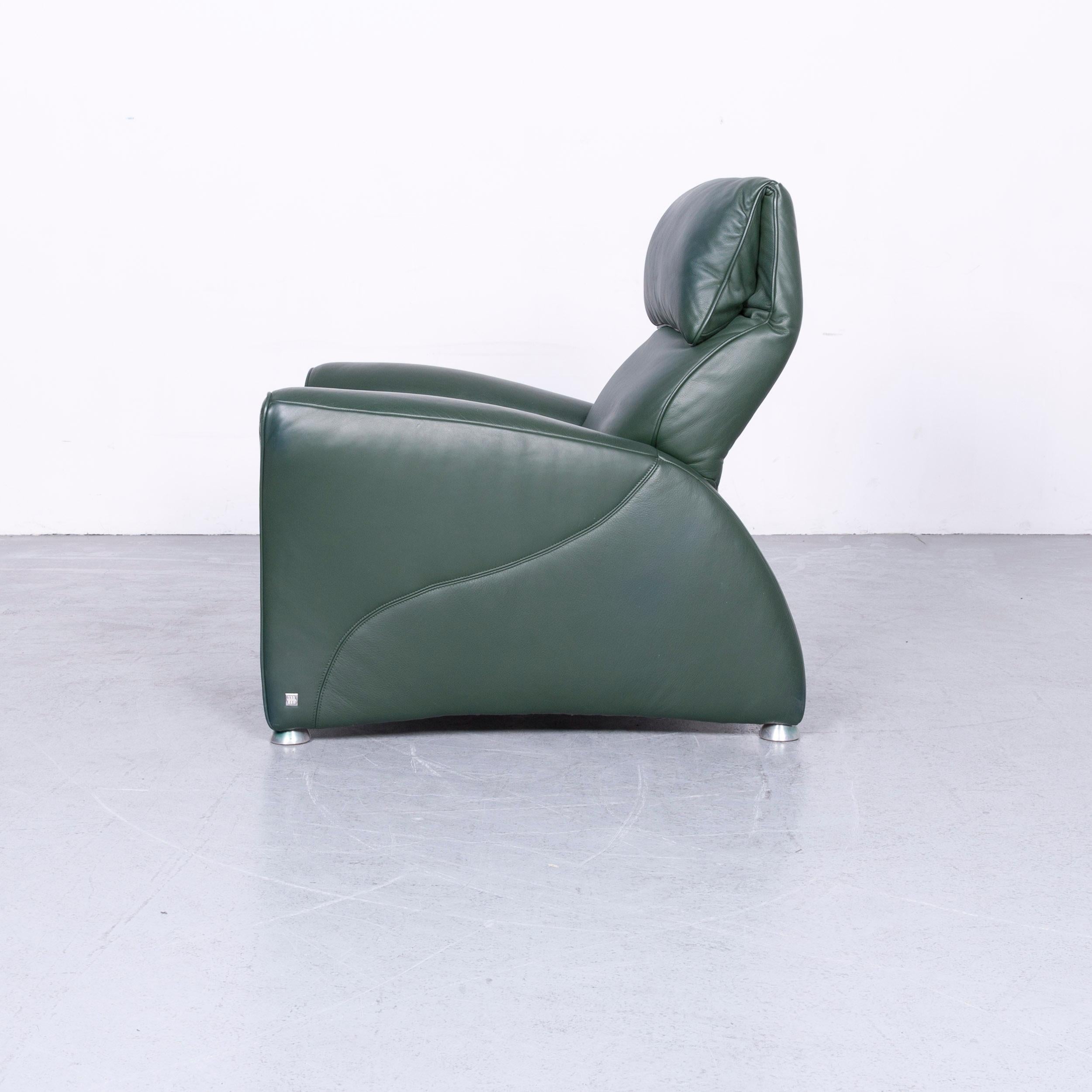 Musterring Designer Leather Armchair Green One-Seat Chair 3