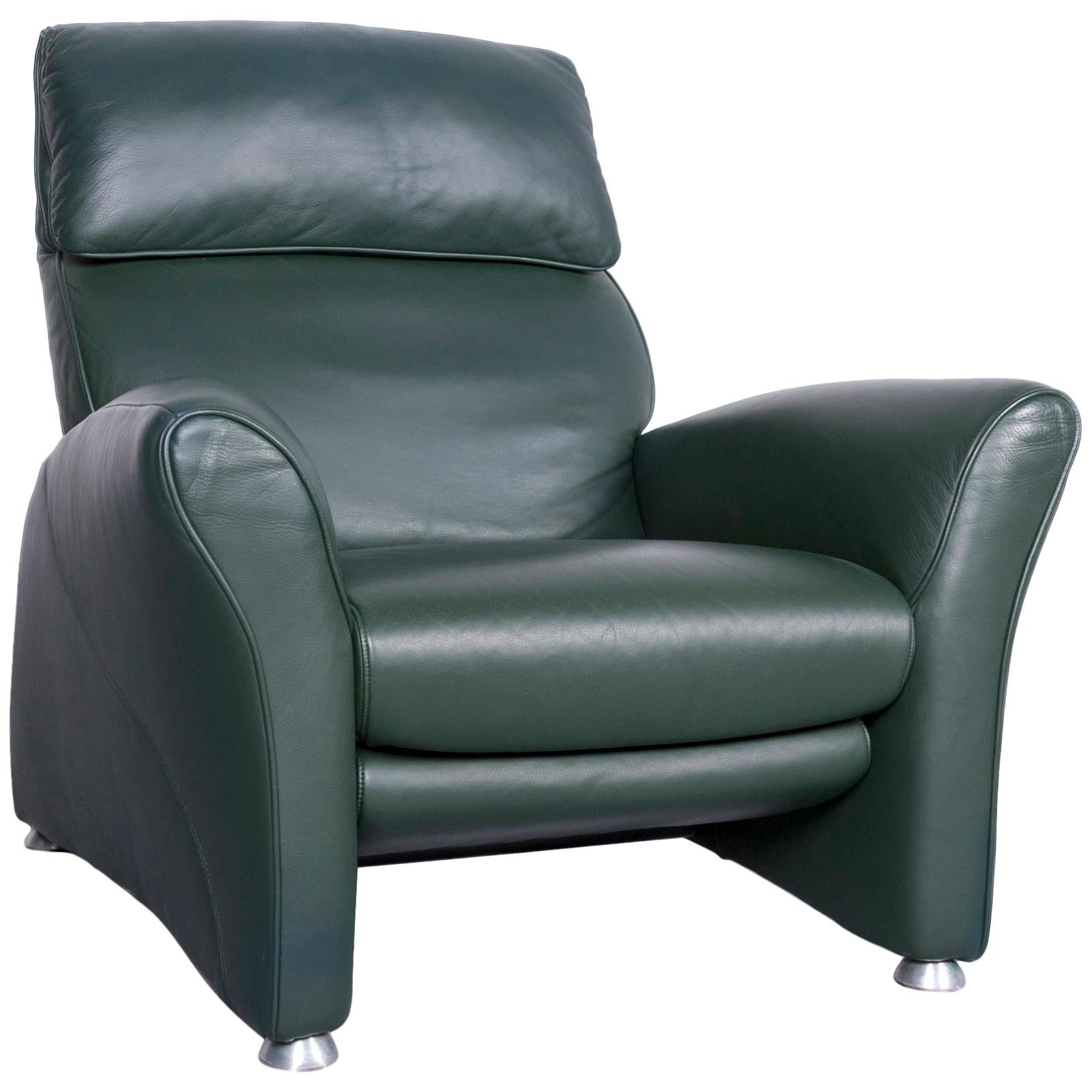 Musterring Designer Leather Armchair Green One-Seat Chair