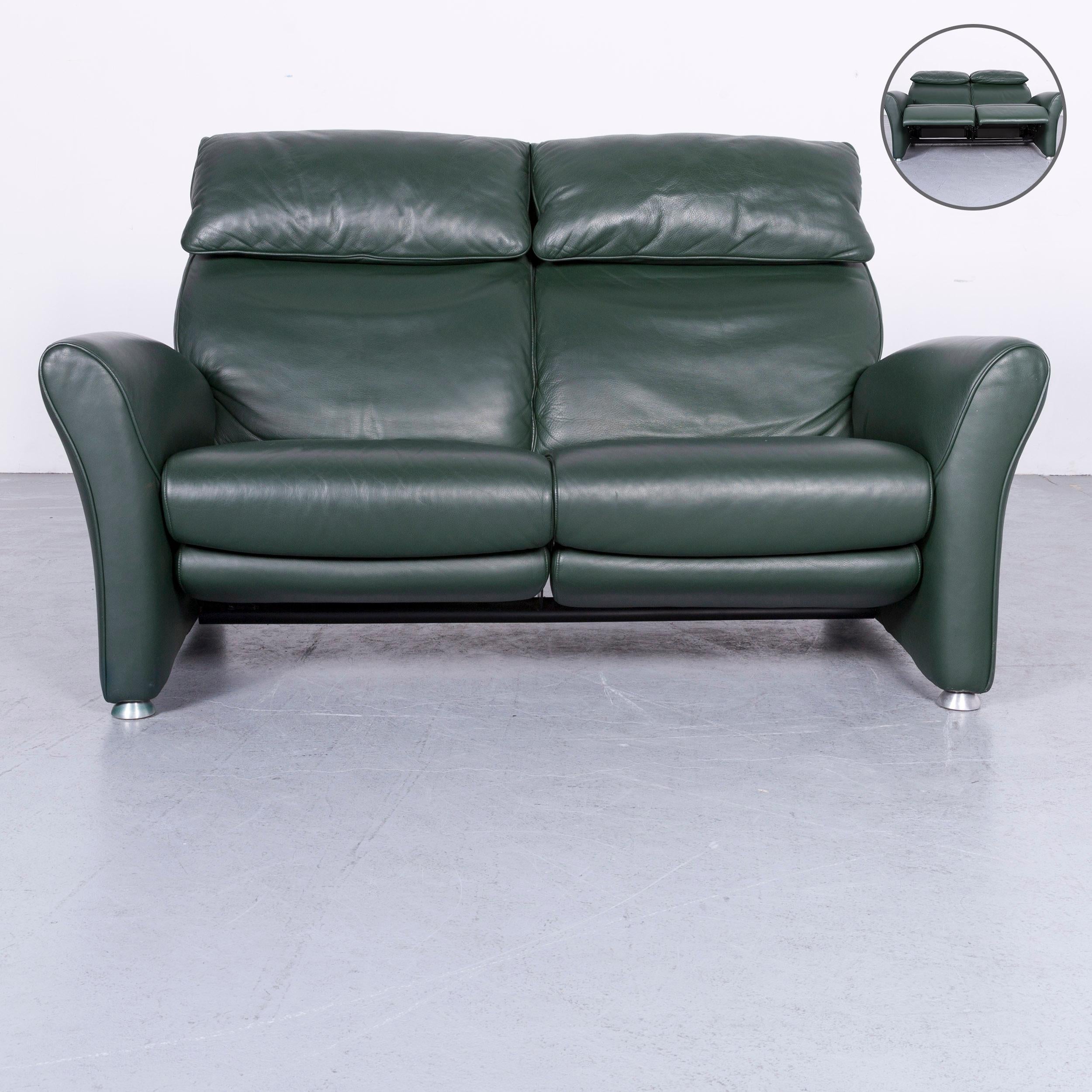 We bring to you a Musterring designer leather sofa armchair set green two-seat couch.

























