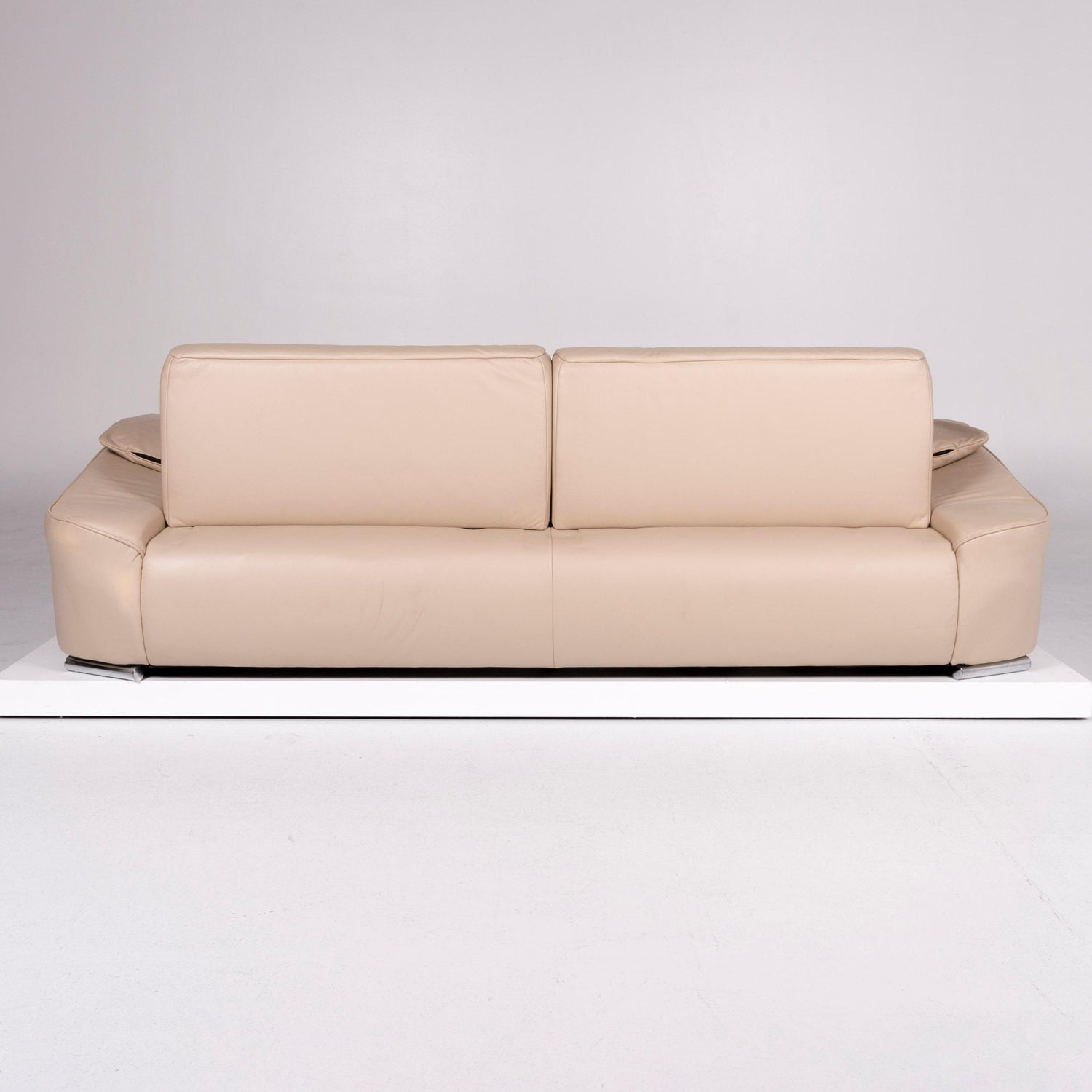 Musterring Designer Leder Sofa Beige Dreisitzer At 1stdibs