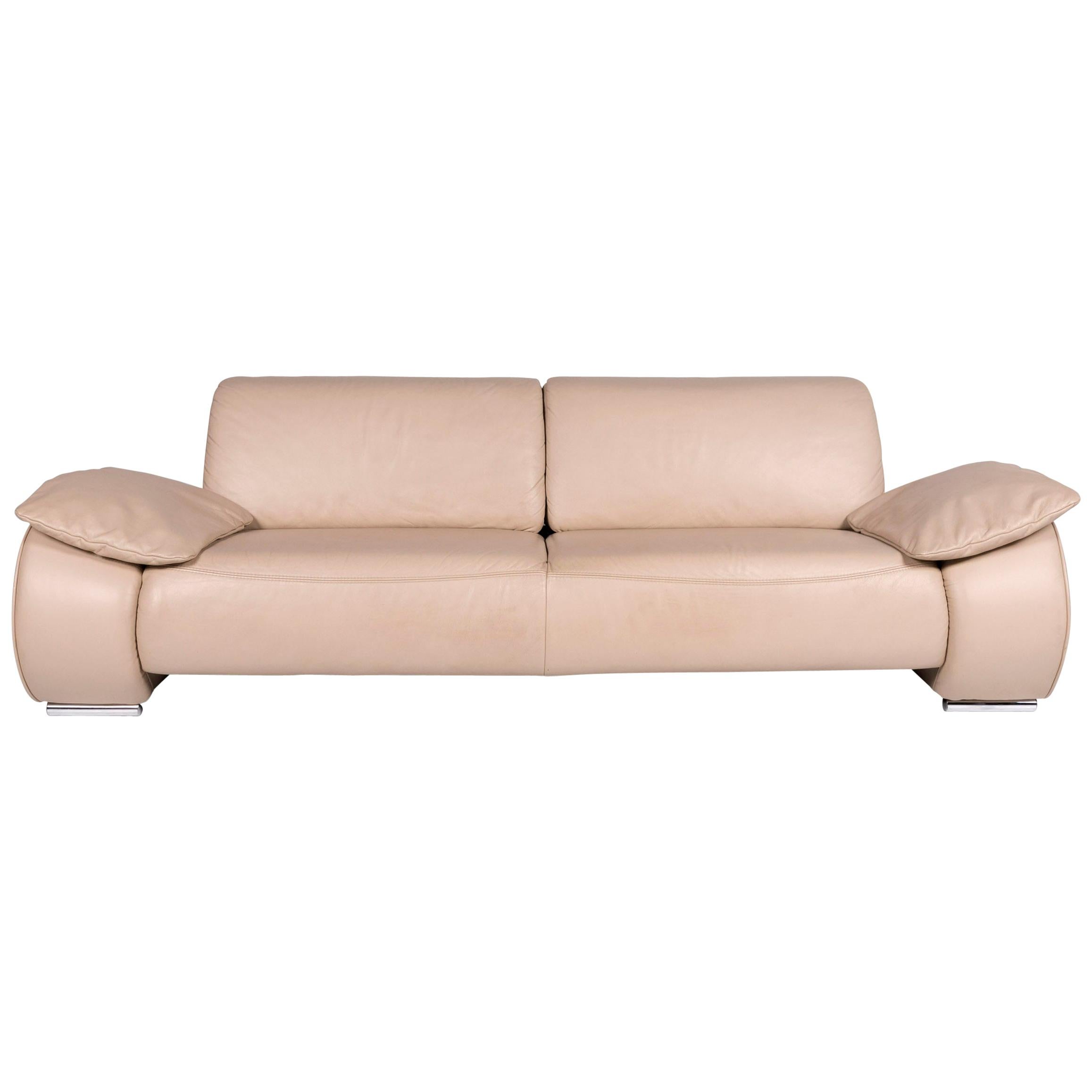 Musterring Designer Leder Sofa Beige Dreisitzer At 1stdibs