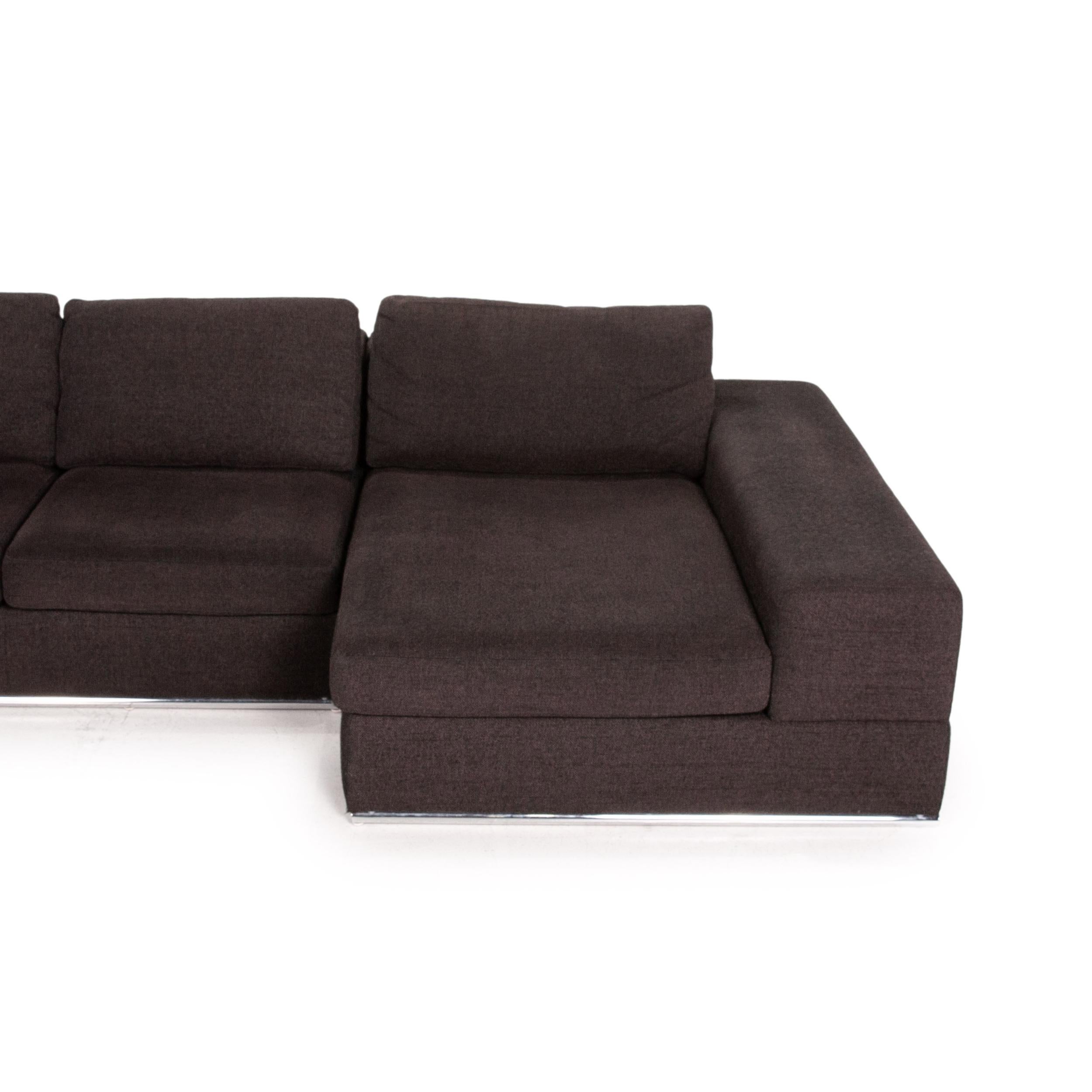 Musterring Fabric Corner Sofa Brown Dark Brown Couch 4