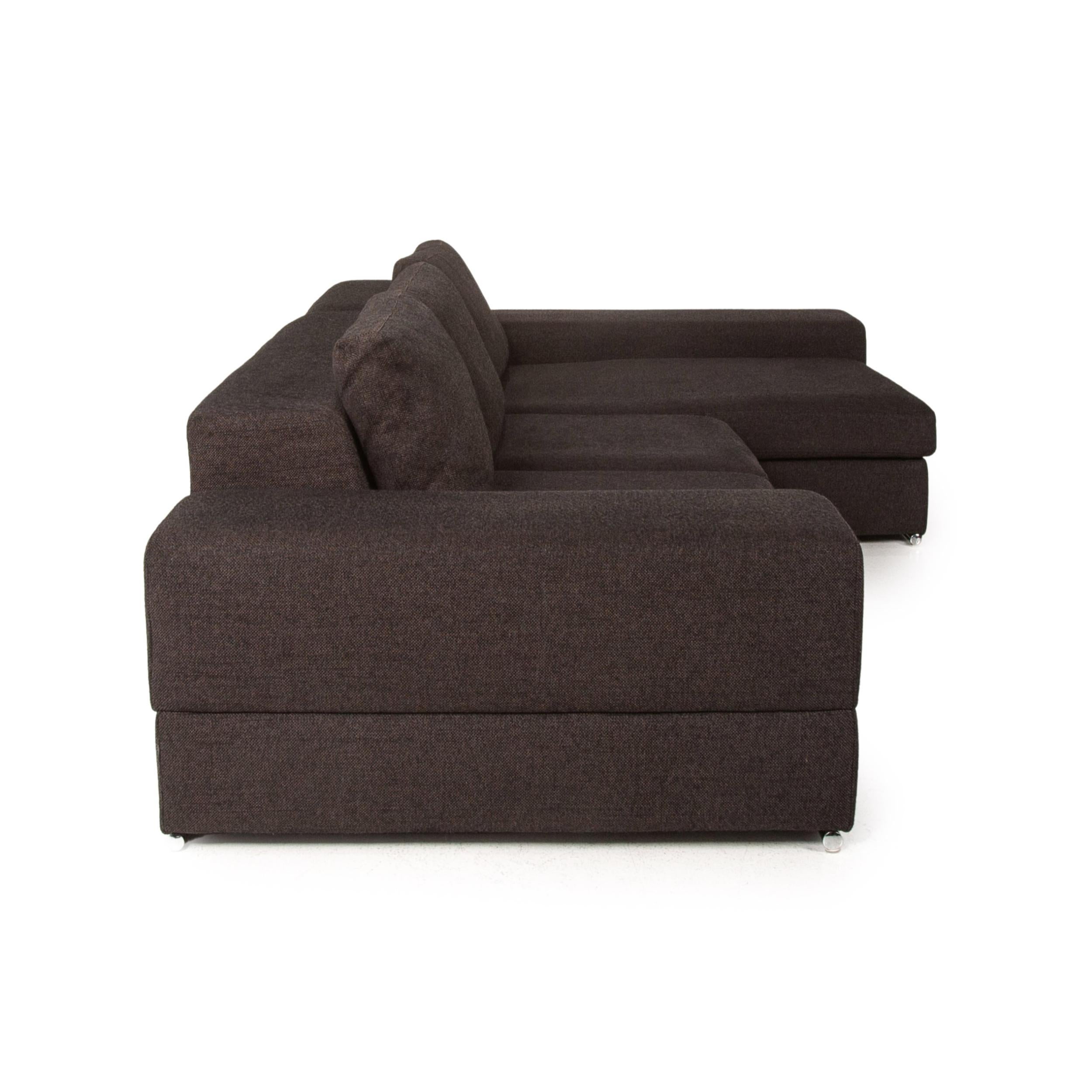 Musterring Fabric Corner Sofa Brown Dark Brown Couch 5