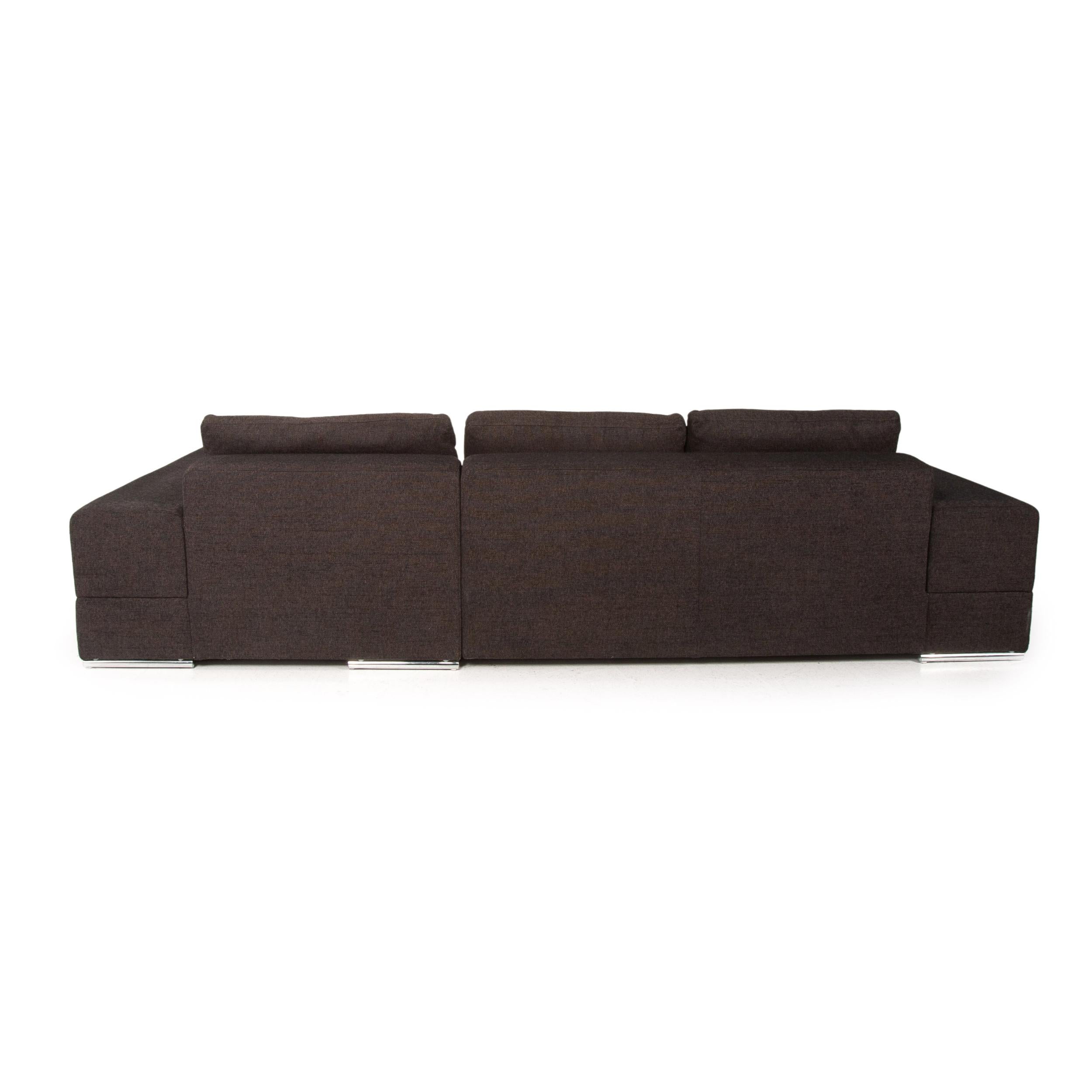 Musterring Fabric Corner Sofa Brown Dark Brown Couch 6