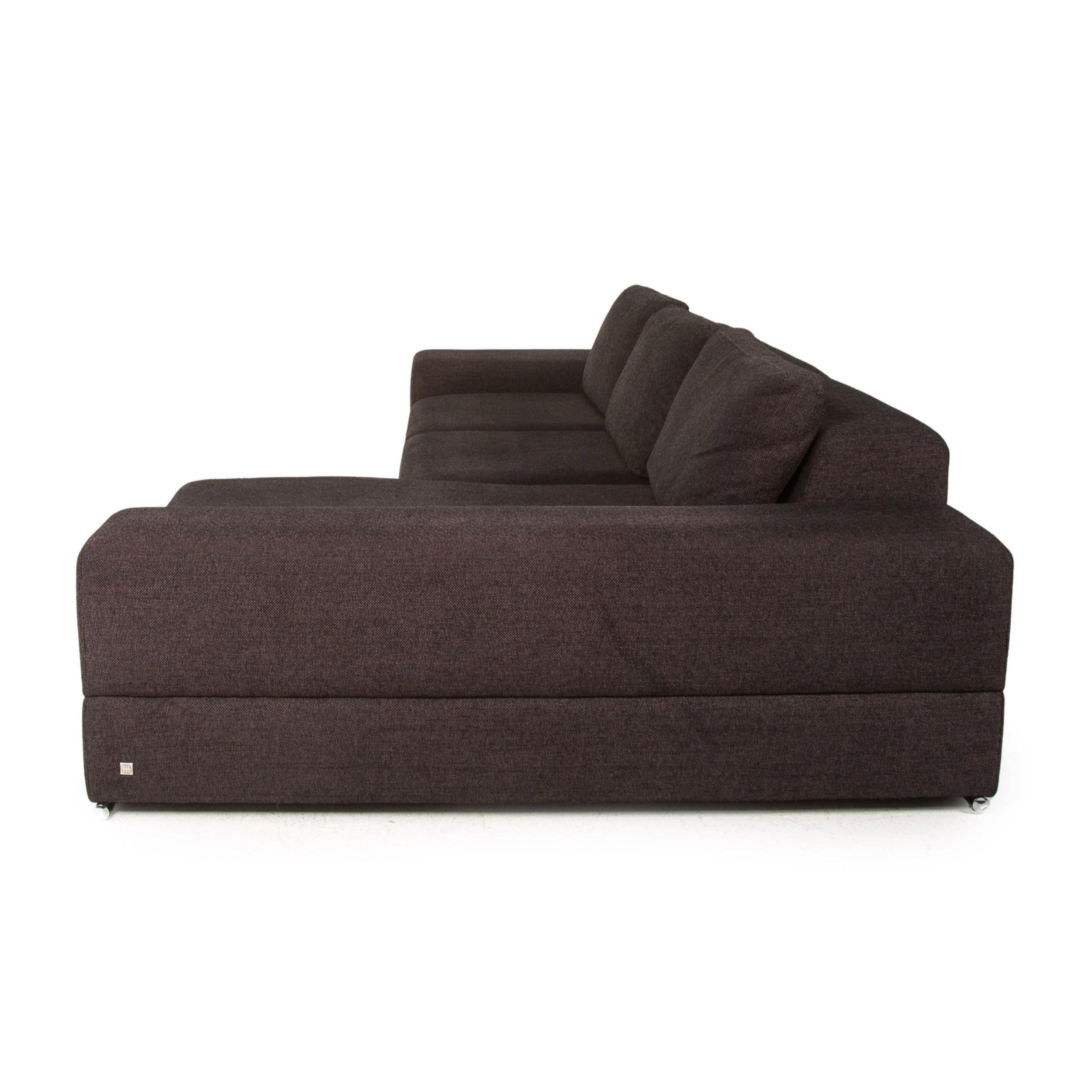Musterring Fabric Corner Sofa Brown Dark Brown Couch 7