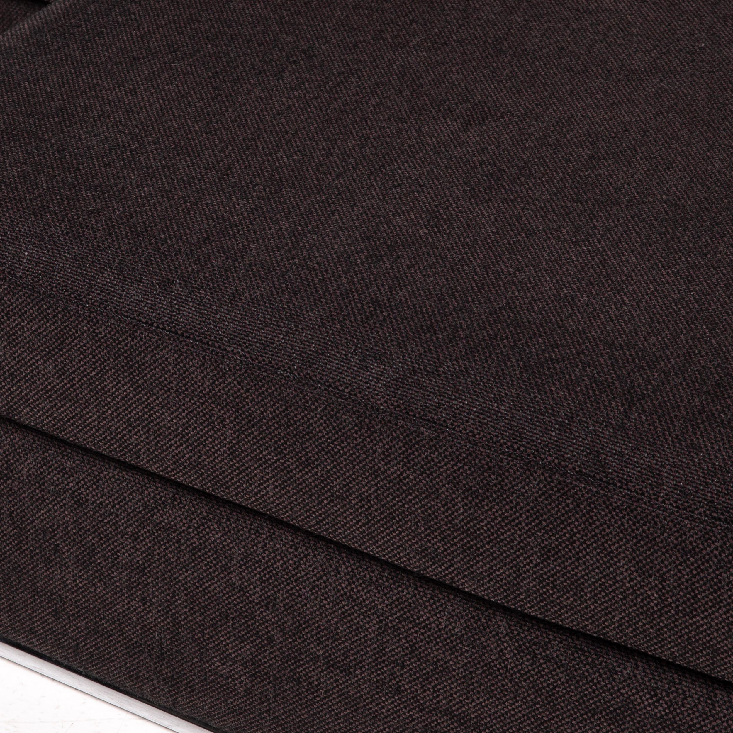 Modern Musterring Fabric Corner Sofa Brown Dark Brown Couch