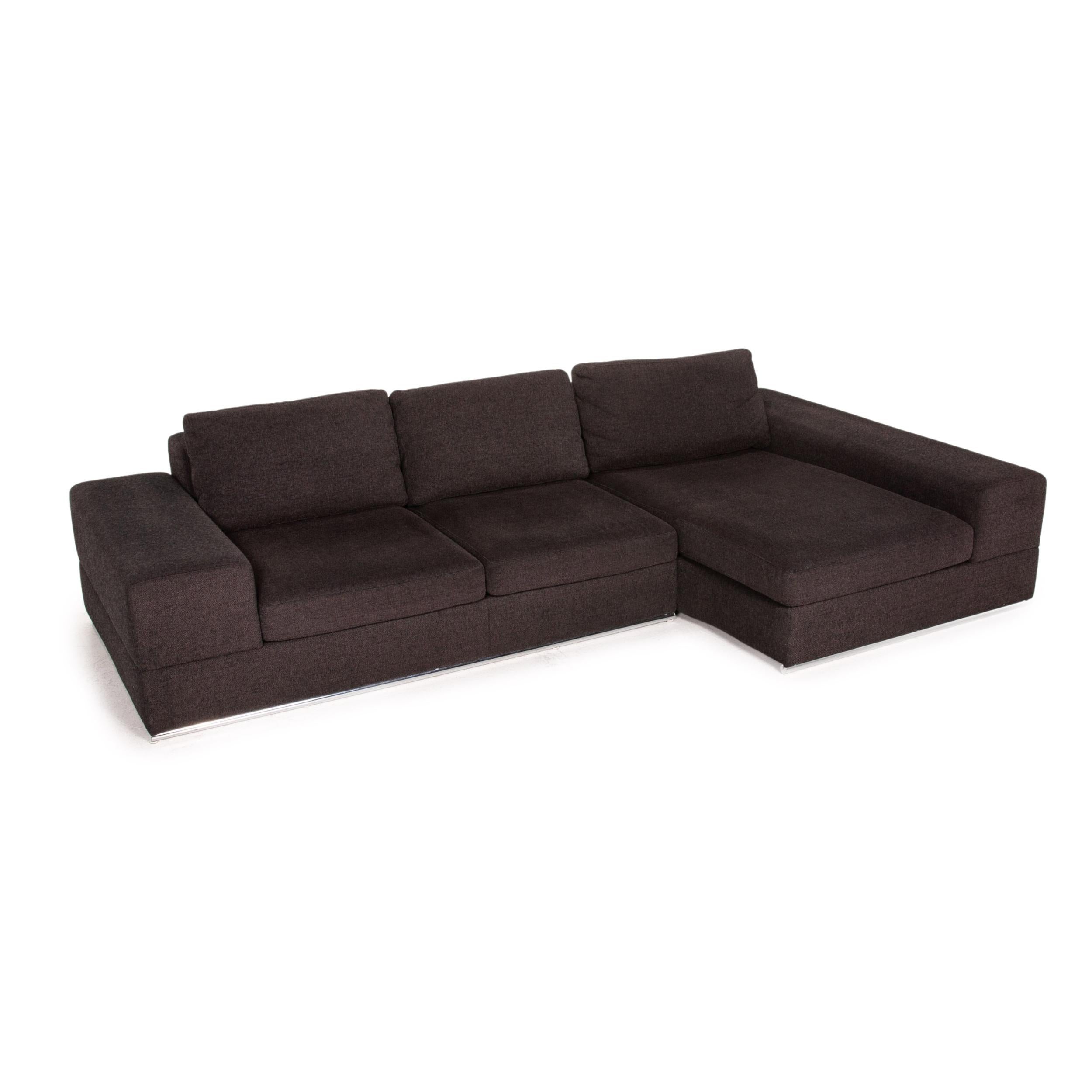 Musterring Fabric Corner Sofa Brown Dark Brown Couch 2