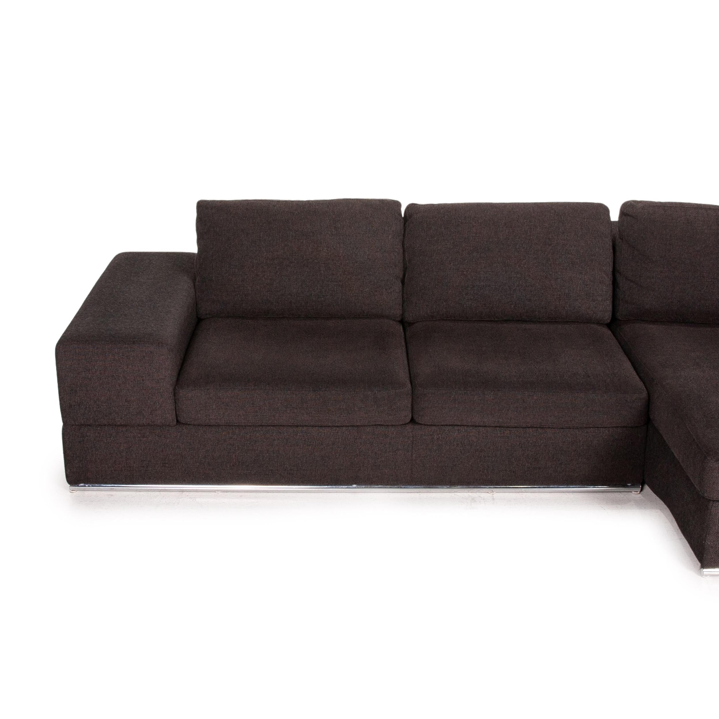 Musterring Fabric Corner Sofa Brown Dark Brown Couch 3