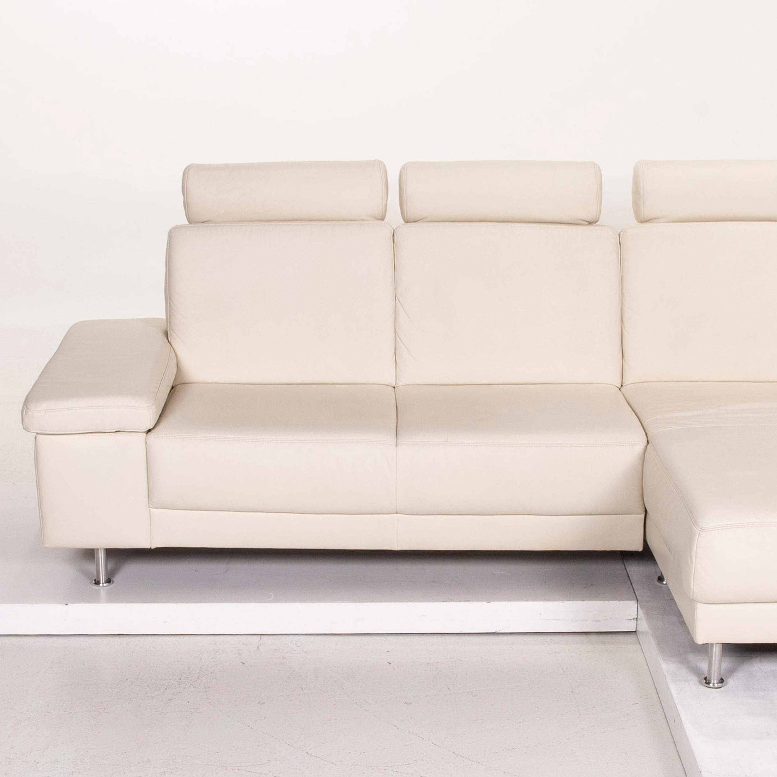 Musterring Leather Corner Sofa White Function Sofa Couch For Sale 3
