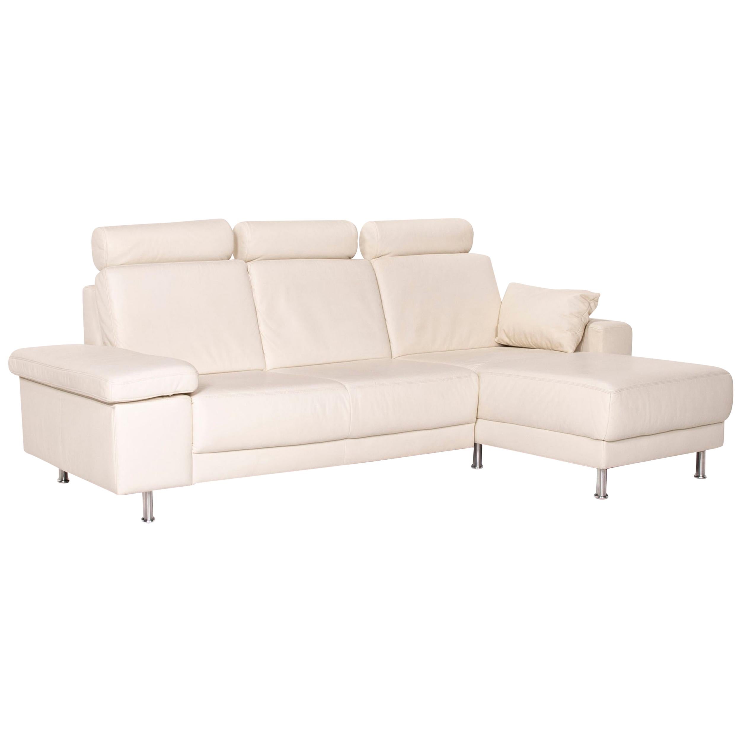 Musterring Leather Corner Sofa White Function Sofa Couch For Sale
