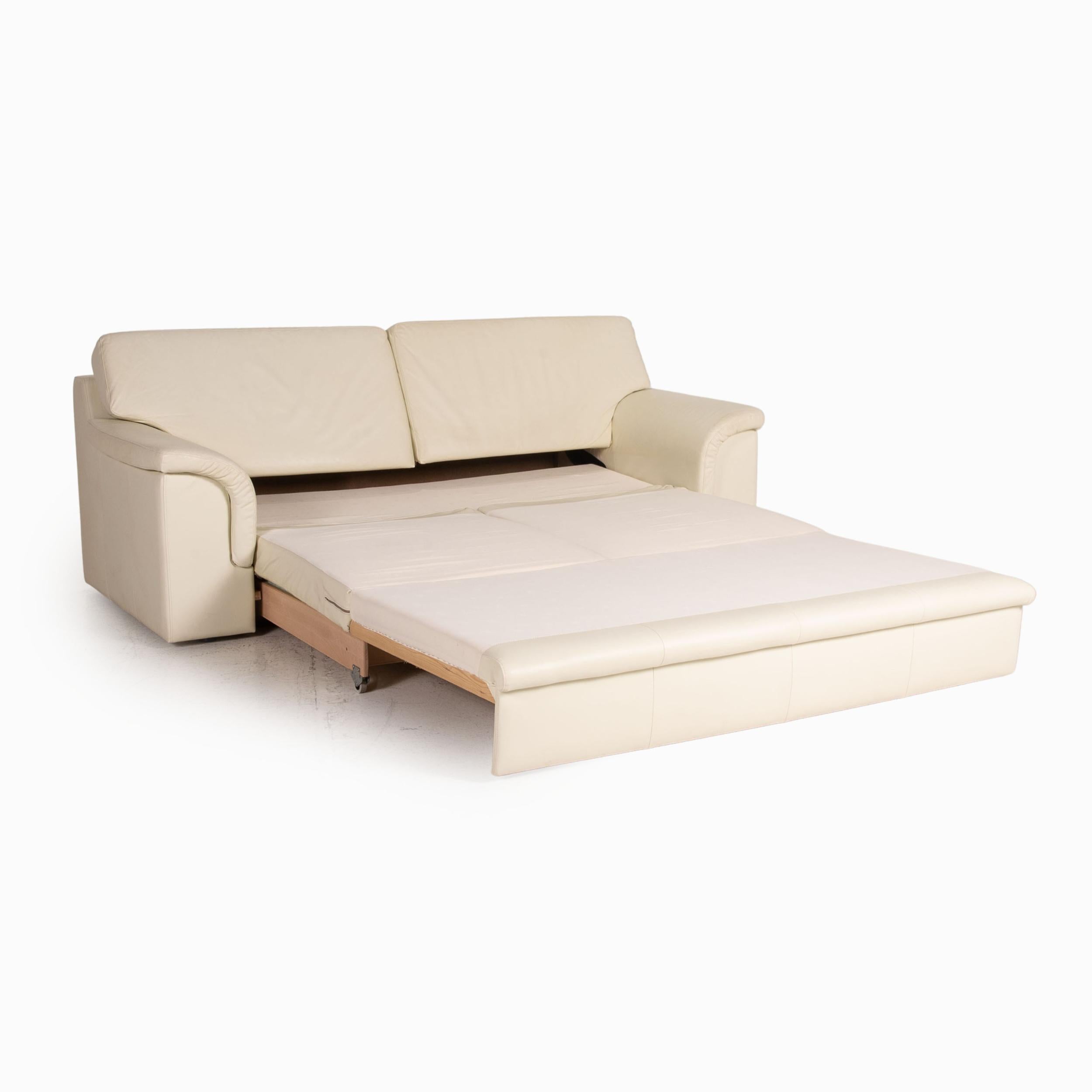 cream leather sofa bed