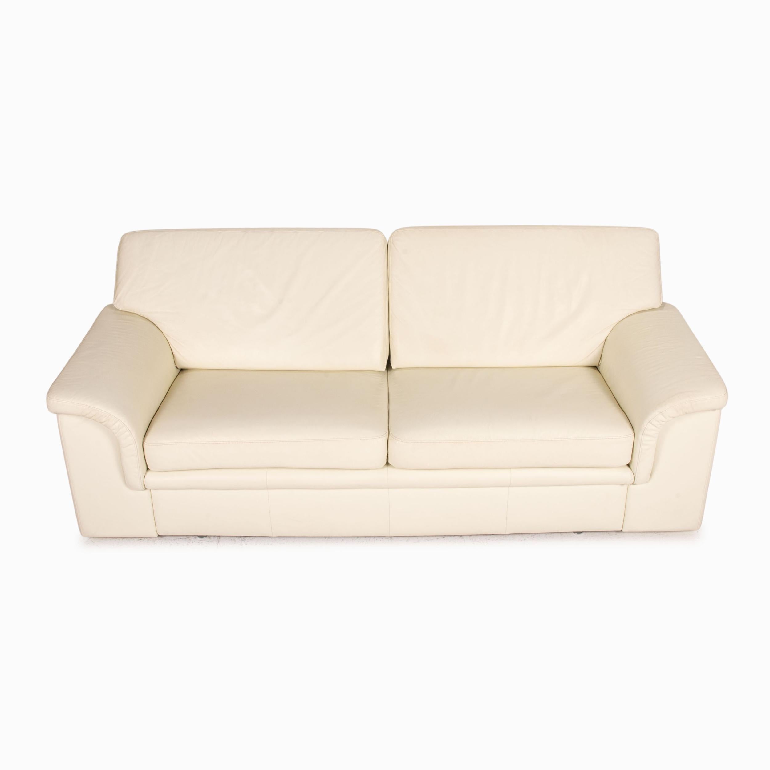 Modern Musterring Leather Sofa Bed Cream Two-Seater Function Sleeping Function Couch For Sale