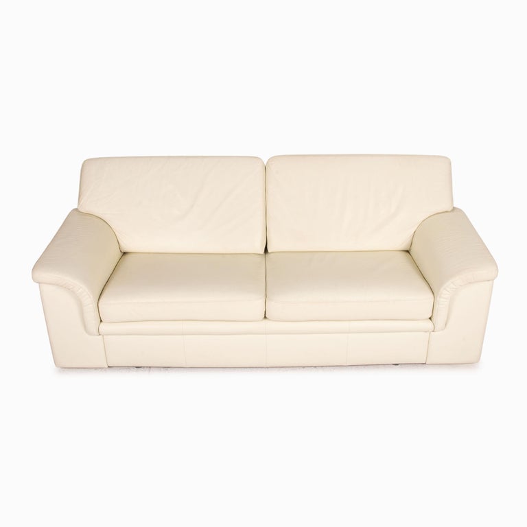 Musterring Leather Sofa Bed Cream Two-Seater Function Sleeping Function  Couch For Sale at 1stDibs | 3 seater cream leather sofa bed, cream sofa  bed, two seater sofa bed leather