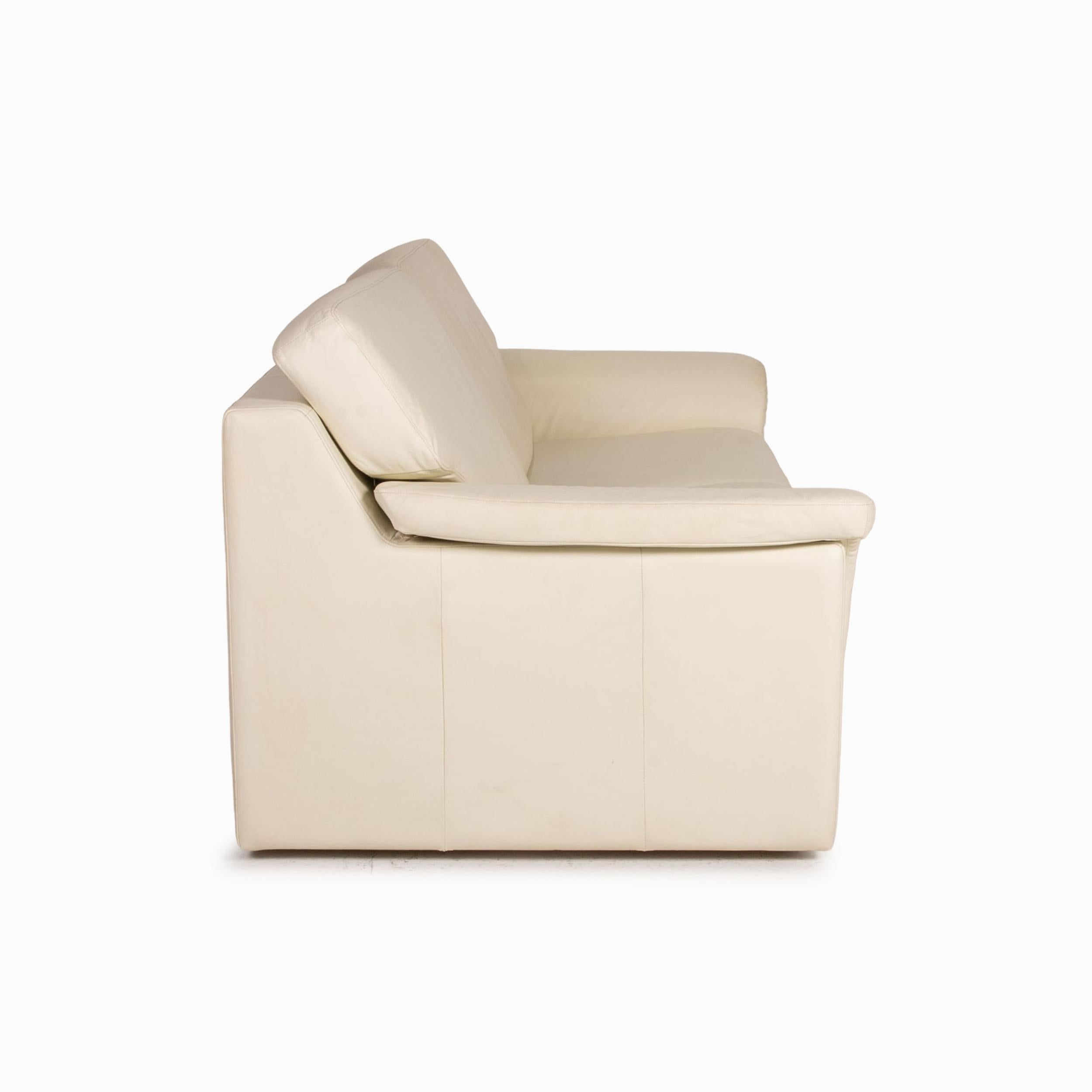 European Musterring Leather Sofa Bed Cream Two-Seater Function Sleeping Function Couch For Sale