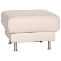 Musterring Leather Stool White Ottoman