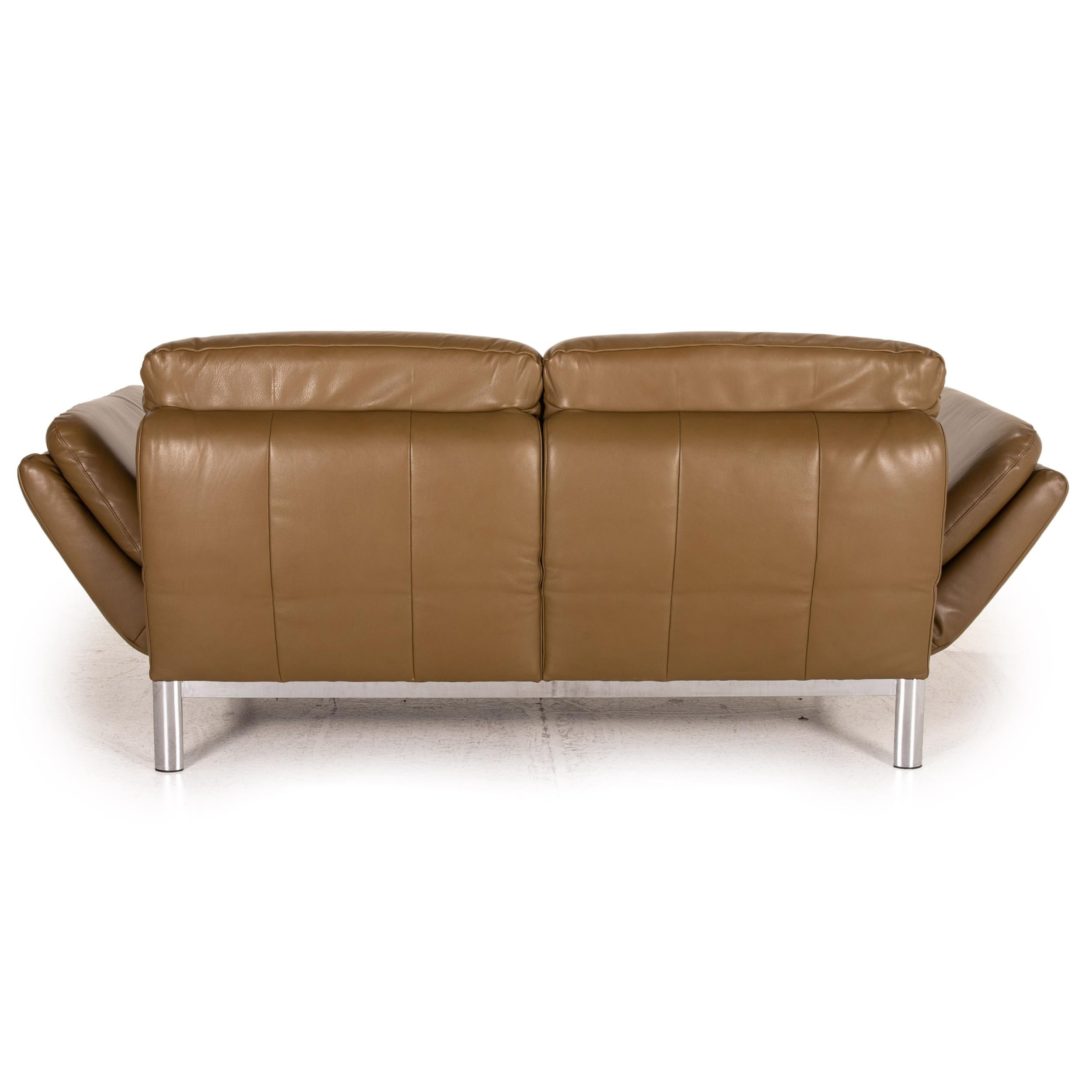 Musterring MR 675 Leather Sofa Green Olive Two-Seater Function Relax Function 2