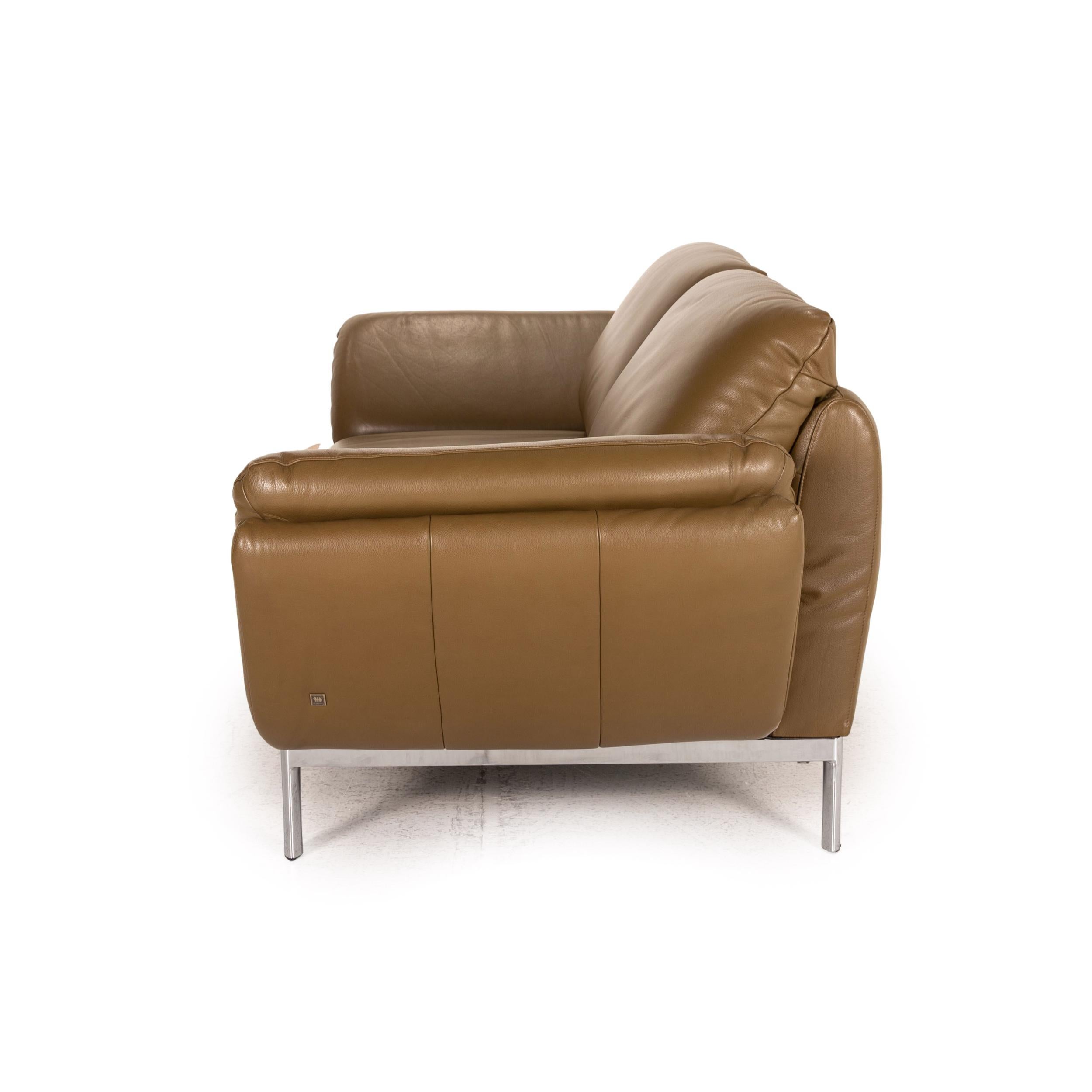 Musterring MR 675 Leather Sofa Green Olive Two-Seater Function Relax Function 3