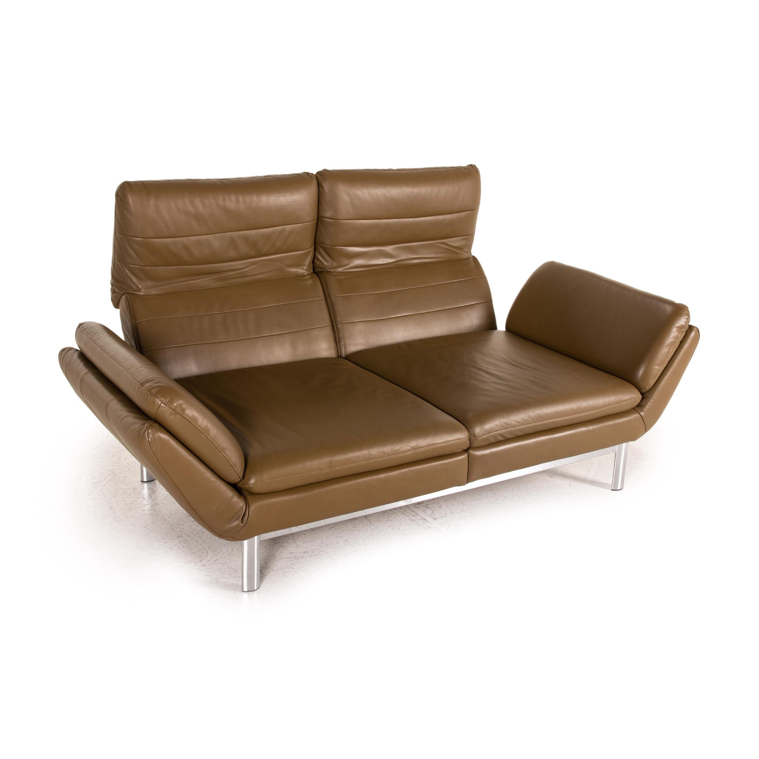 olive leather sofa
