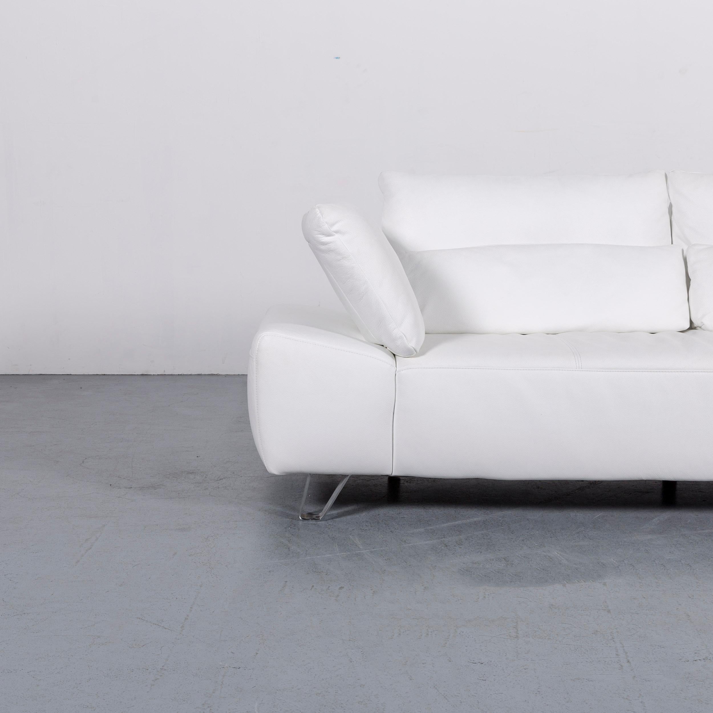 Musterring MR 680 Leder Ecksofa Weiß Couch 6