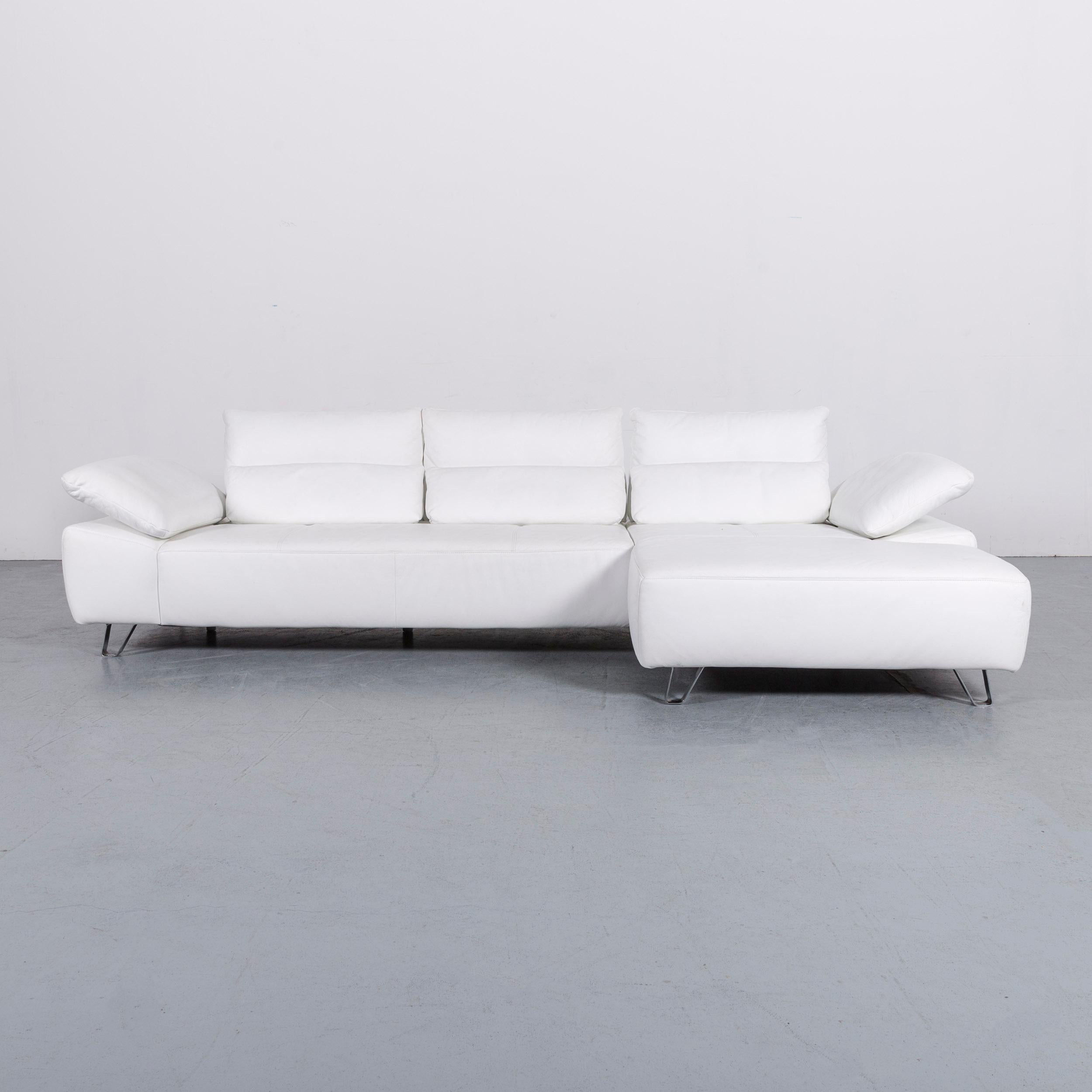 Musterring MR 680 Leder Ecksofa Weiß Couch (Deutsch)