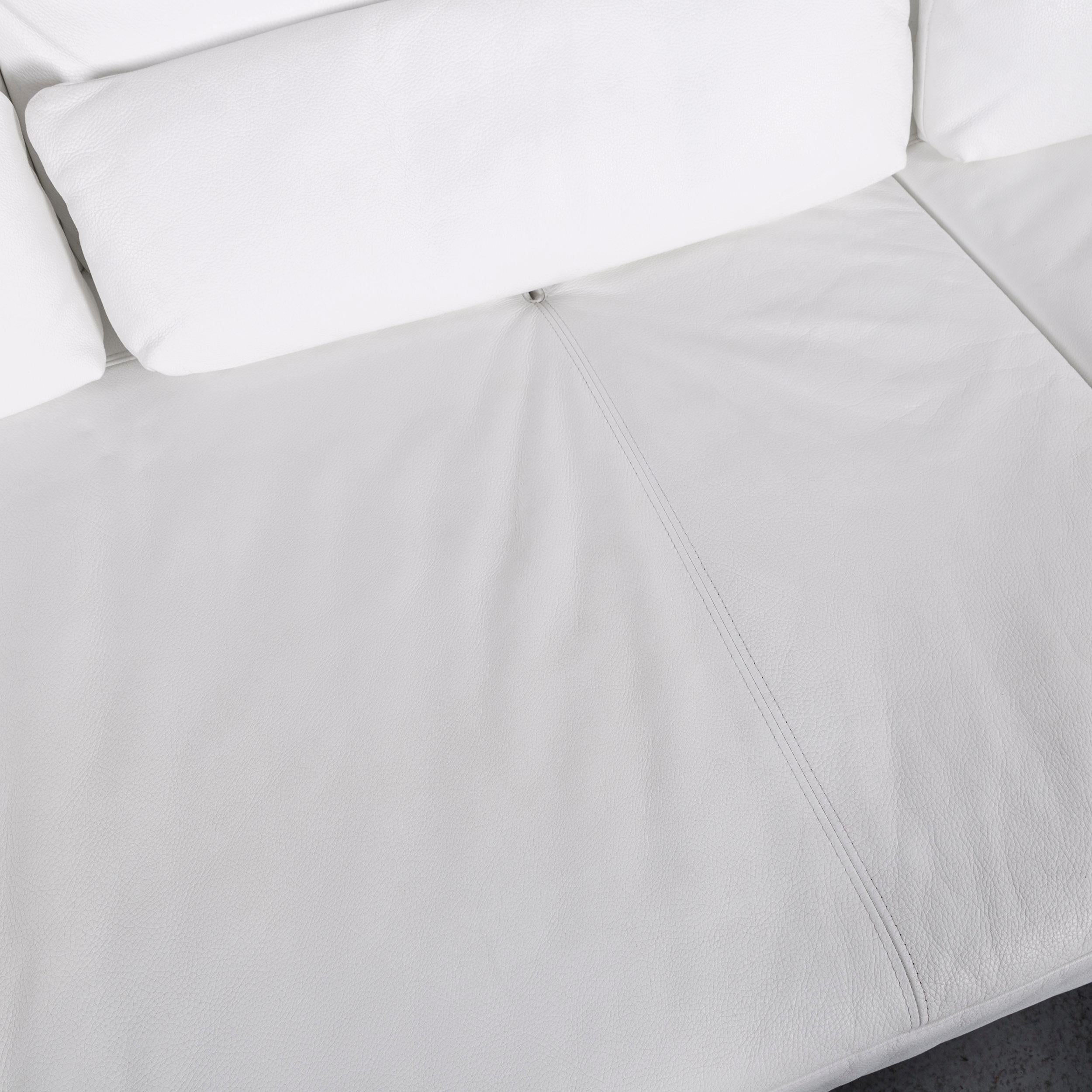 Musterring MR 680 Leder Ecksofa Weiß Couch (21. Jahrhundert und zeitgenössisch)